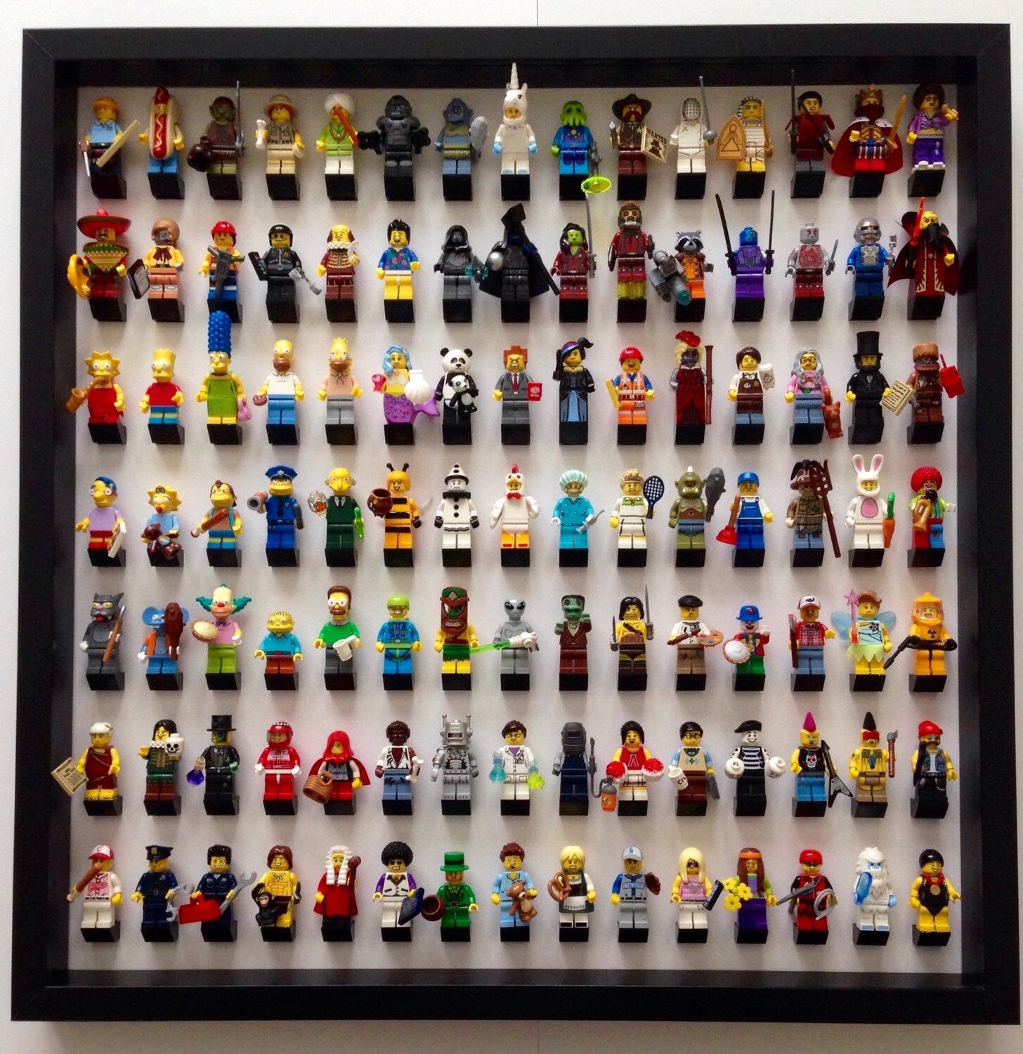 Black Large Display Frame for 105 Lego® Minifigures - Premium Wall Mounted Showcase for Lego Collectors - Perfect for Home Decor, Office Display & Gift Giving