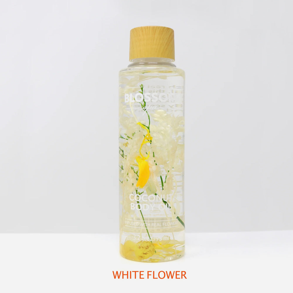 Blossom Spa Vegan Coconut Body Oil for Soft, Hydrated Skin - 3.2 Oz (1 Pc) - Perfect for Dry Skin Care & Massage Therapy