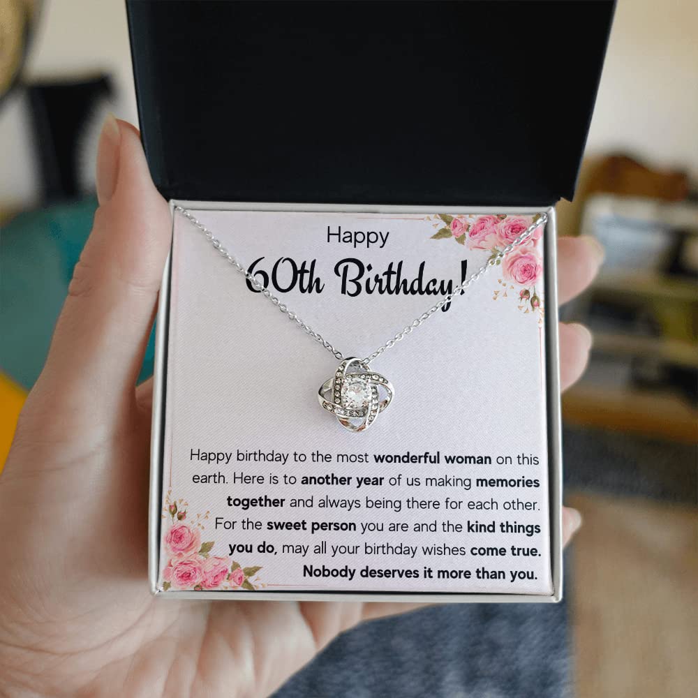60th Birthday Gifts for Women - Elegant Happy 60 & Fabulous Necklace Set with Message Card & Gift Box | Perfect 60 Year Old Woman Birthday Present for Mom, Grandma, Wife | Anniversary, Retirement, Milestone Celebration Jewelry