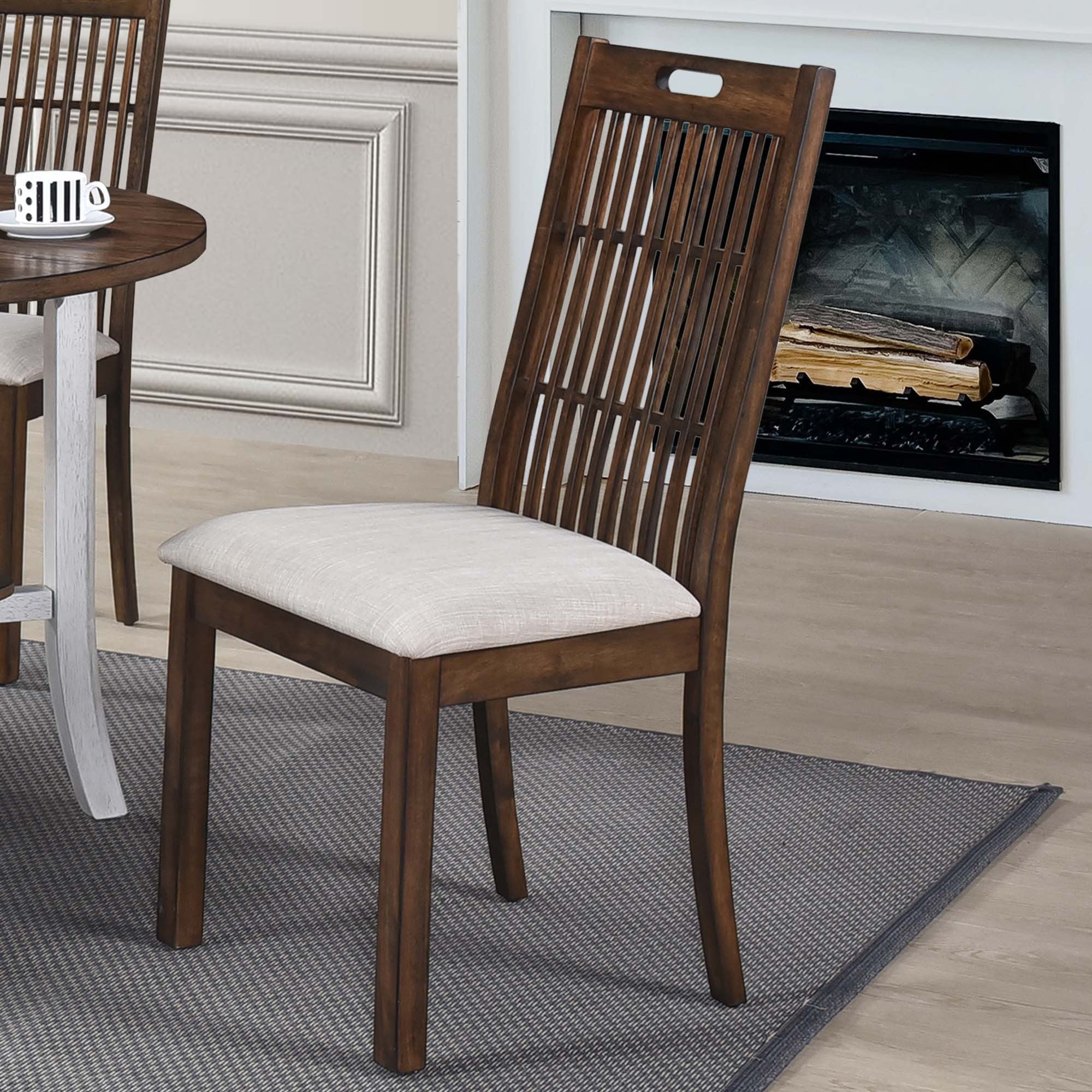 2-Piece Set Dining Side Chairs - Rustic Modern Farmhouse Design with Retro Style, Easy Assembly for Kitchen, Dining Room & Breakfast Nook