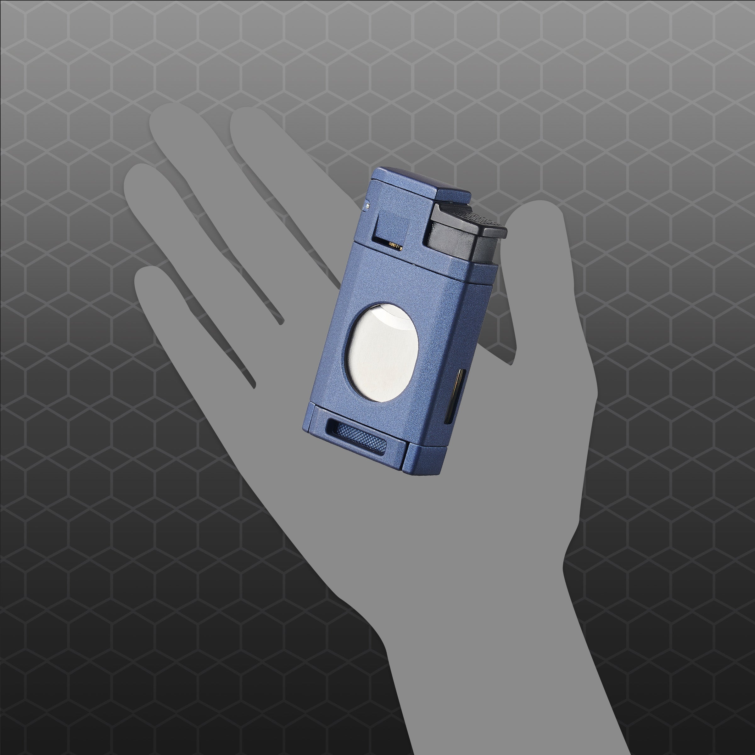 Visol LighCut Blue Triple Torch Flame Lighter & Cigar Cutter - Premium Windproof Butane Lighter for Cigars, Cigarettes & Outdoor Use - Perfect for Camping, BBQ & Travel Accessories