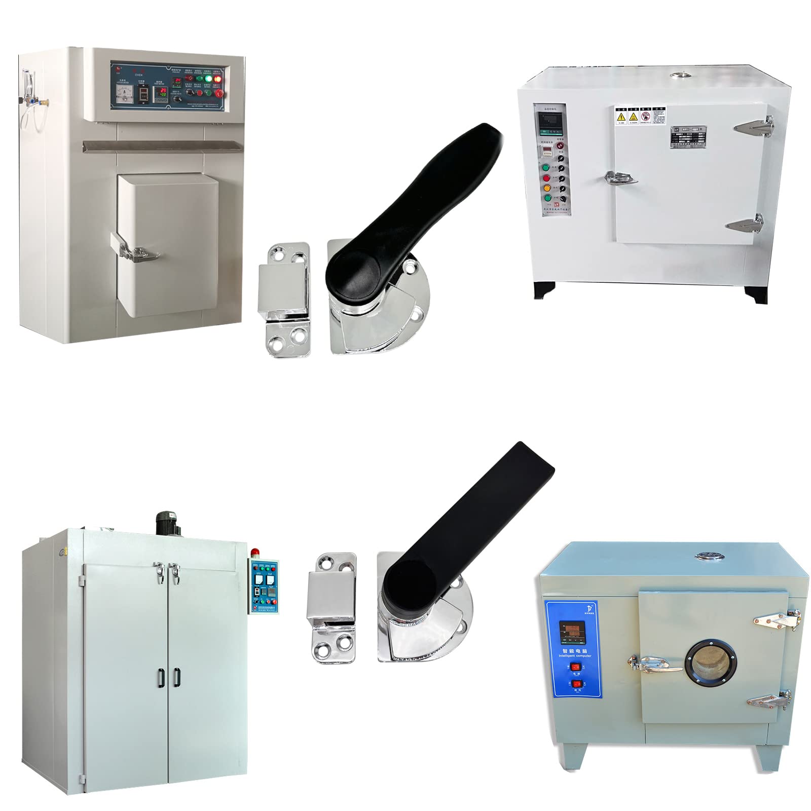 Industrial Oven Freezer Black Handle Lock Latch Assembly - Airtight Door Security with Silver Tone (Right Side) - Perfect for Commercial Kitchens, Food Storage & Laboratory Equipment