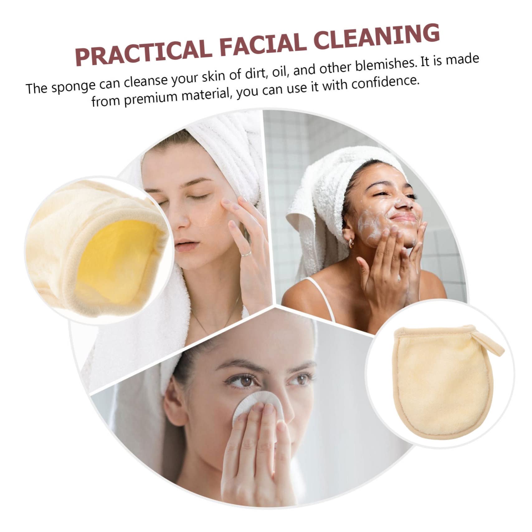 4pcs Reusable Facial Cleaning Gloves - Soft Makeup Remover Pads for Gentle Exfoliation & Cleansing | Eco-Friendly Face Washing Sponges for Sensitive Skin | Perfect for Daily Skincare & Travel