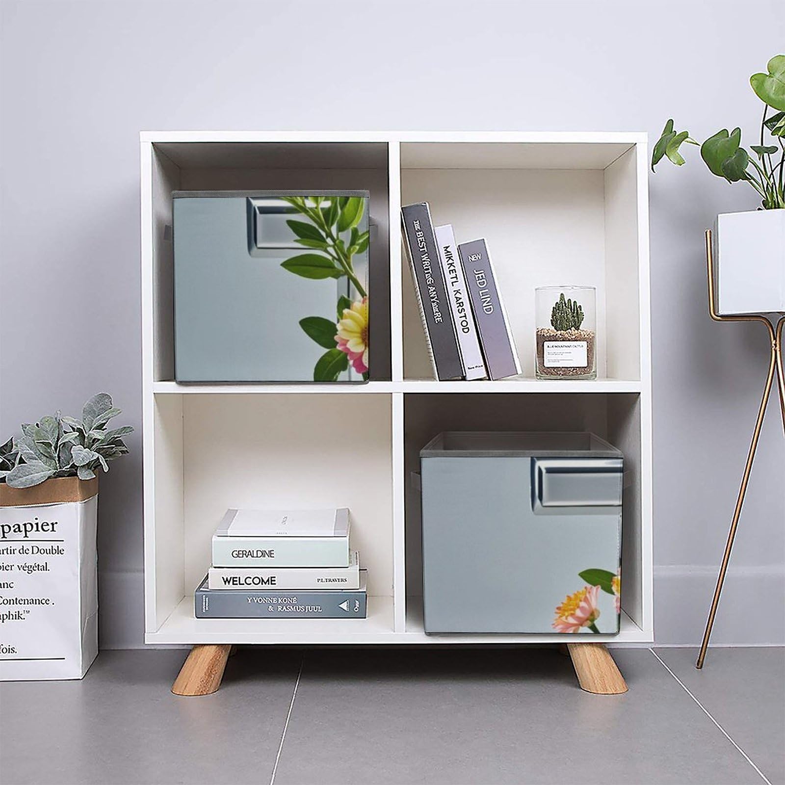 Large Collapsible Storage Cubes with Handles - 10.6x10.6x10.6 Inch Closet Organizer Box, Home & Office Storage Bin - Perfect for Bedroom, Closet, Kids Room Organization
