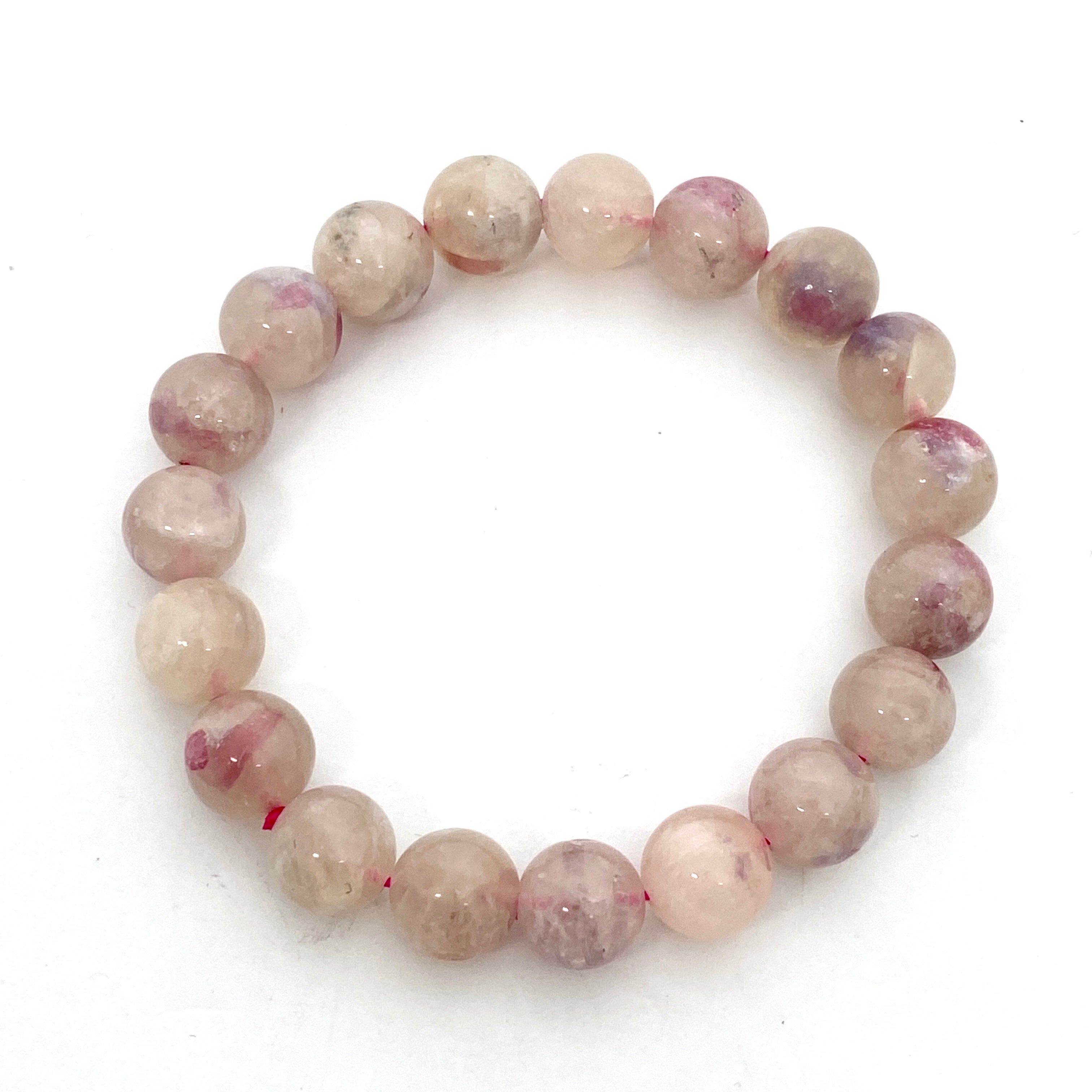 Pegmatite Unicorn Stone Bracelet with Pink Tourmaline, Lepidolite & Quartz - Healing Crystal Jewelry for Stress Relief & Positive Energy - Perfect for Meditation, Yoga & Spiritual Gifts