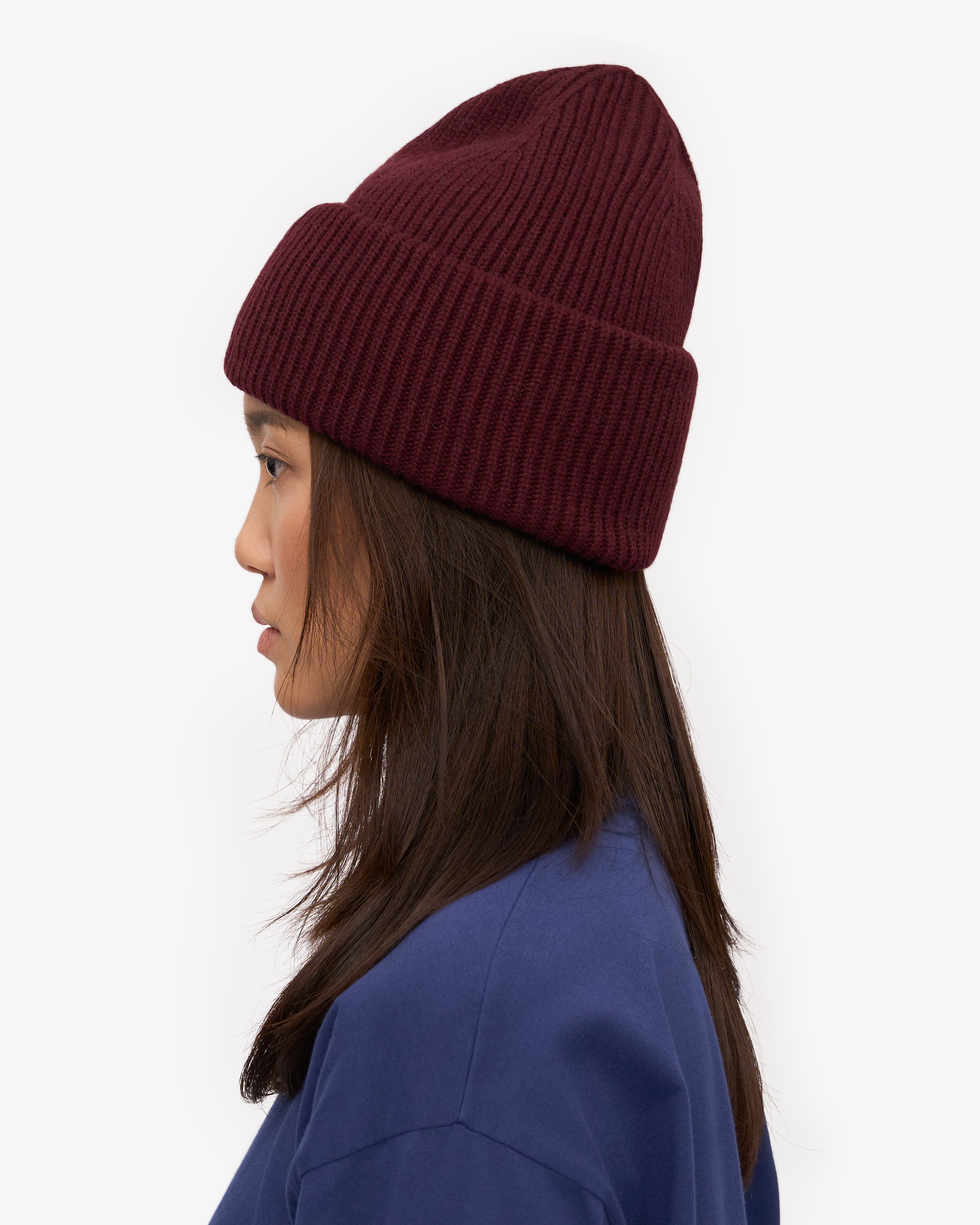 Premium Merino Wool Beanie Hat for Men & Women - Soft & Warm Oxblood Red Winter Hat for Skiing, Hiking & Outdoor Activities