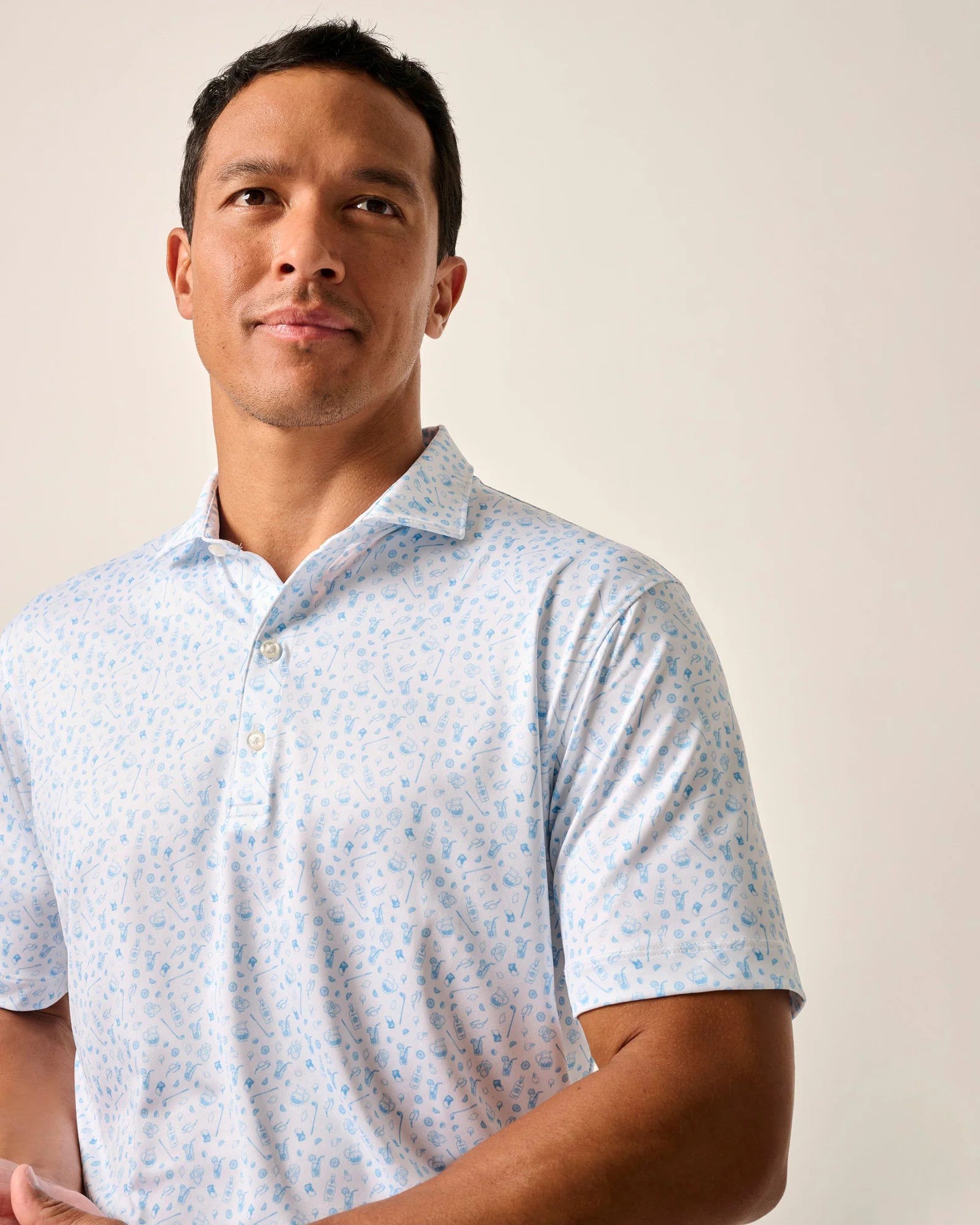 Johnnie O Juice Prep Performance Polo Shirt for Men - Moisture-Wicking Golf & Tennis Shirt in Maliblu - Perfect for Sports, Casual Wear & Outdoor Activities