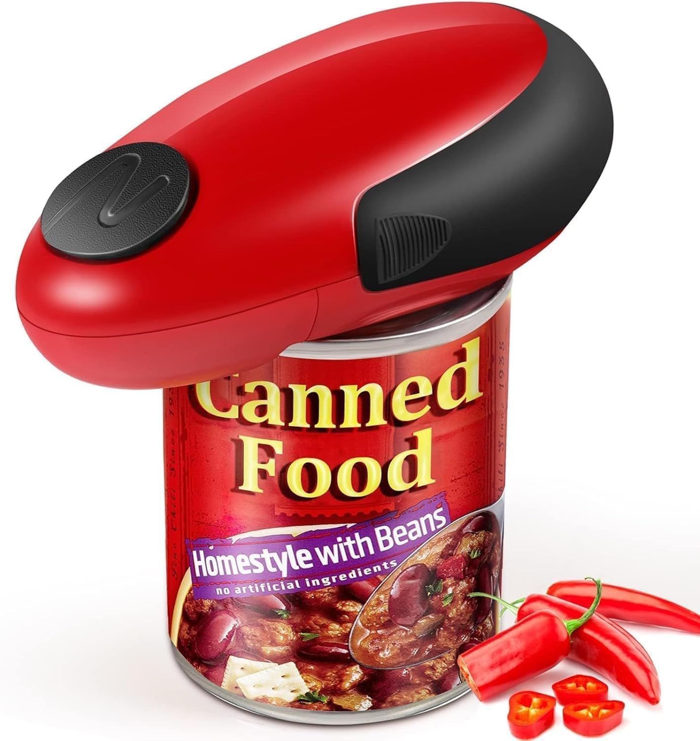 Electric Can Opener - Hands Free Automatic Kitchen Gadget with Smooth Edge Cutting, One Touch Operation for Seniors & Arthritis Users, Safe for All Can Sizes - Perfect for Home Cooking, Camping & Emergency Food Prep