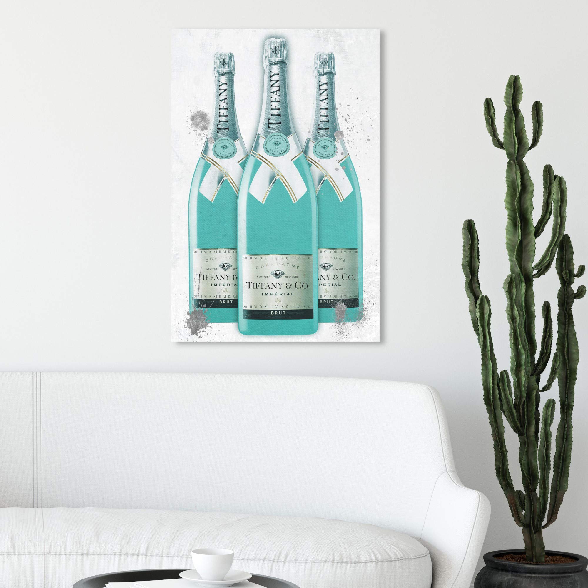 Oliver Gal Artist Co. 'Diamonds and Bubbles Champagne' Fashion Glam Wall Art Canvas Prints - Perfect for Living Room, Bedroom & Office Decor