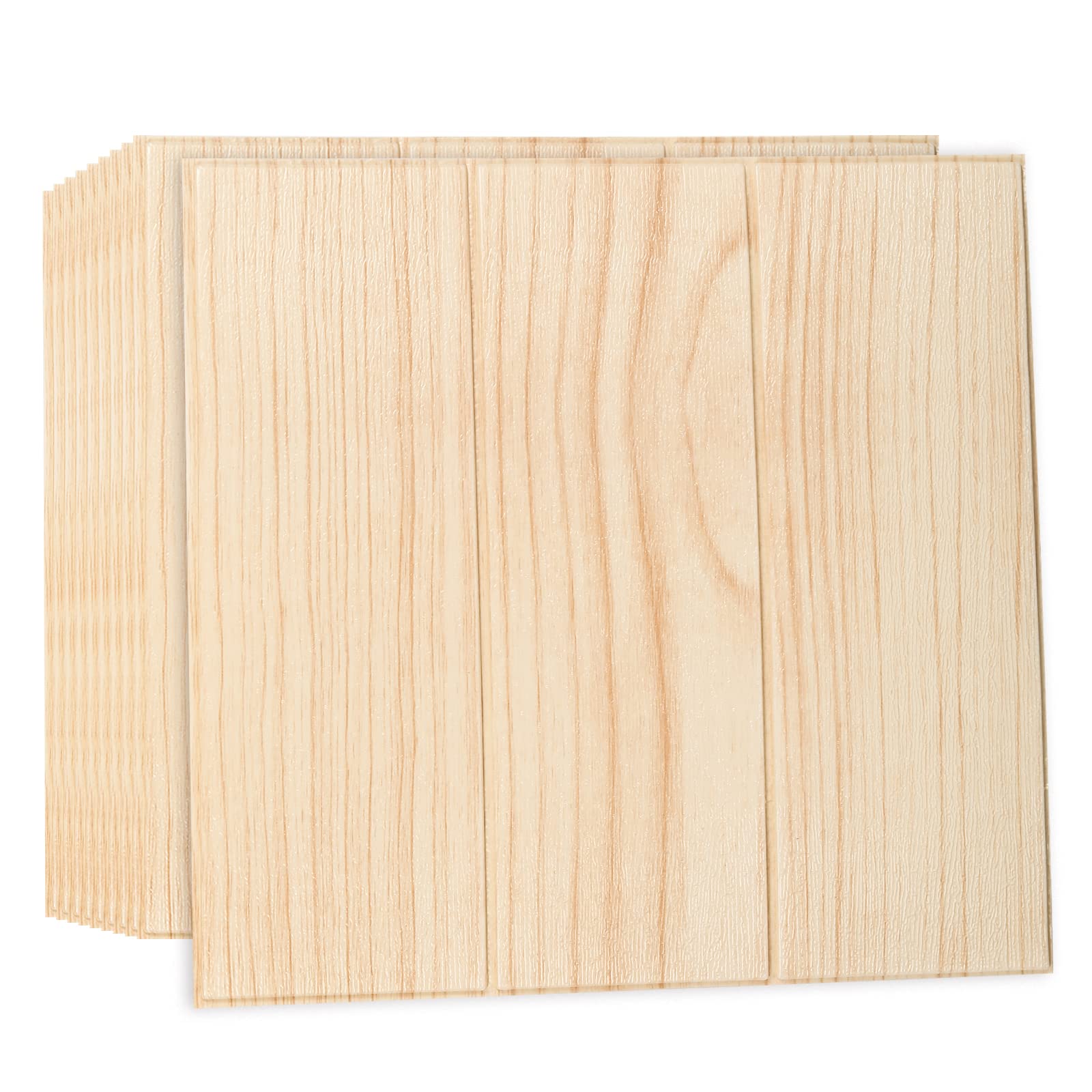 10Pcs 3D Foam Wood Wall Panels - Self Adhesive Peel & Stick Wallpaper - Waterproof Wood Grain Wall Tiles for Bedroom, TV Wall, Living Room Decor - Easy DIY Home Improvement & Interior Design