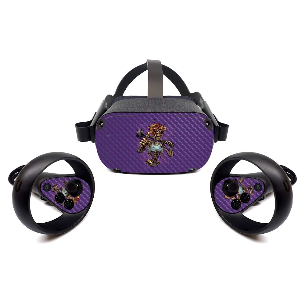 Premium Carbon Fiber Skin for Oculus Quest - Female Skeleton Design | Protective & Durable Textured Cover | Easy to Apply & Remove | Made in USA | Perfect for Gaming Protection & Style Customization