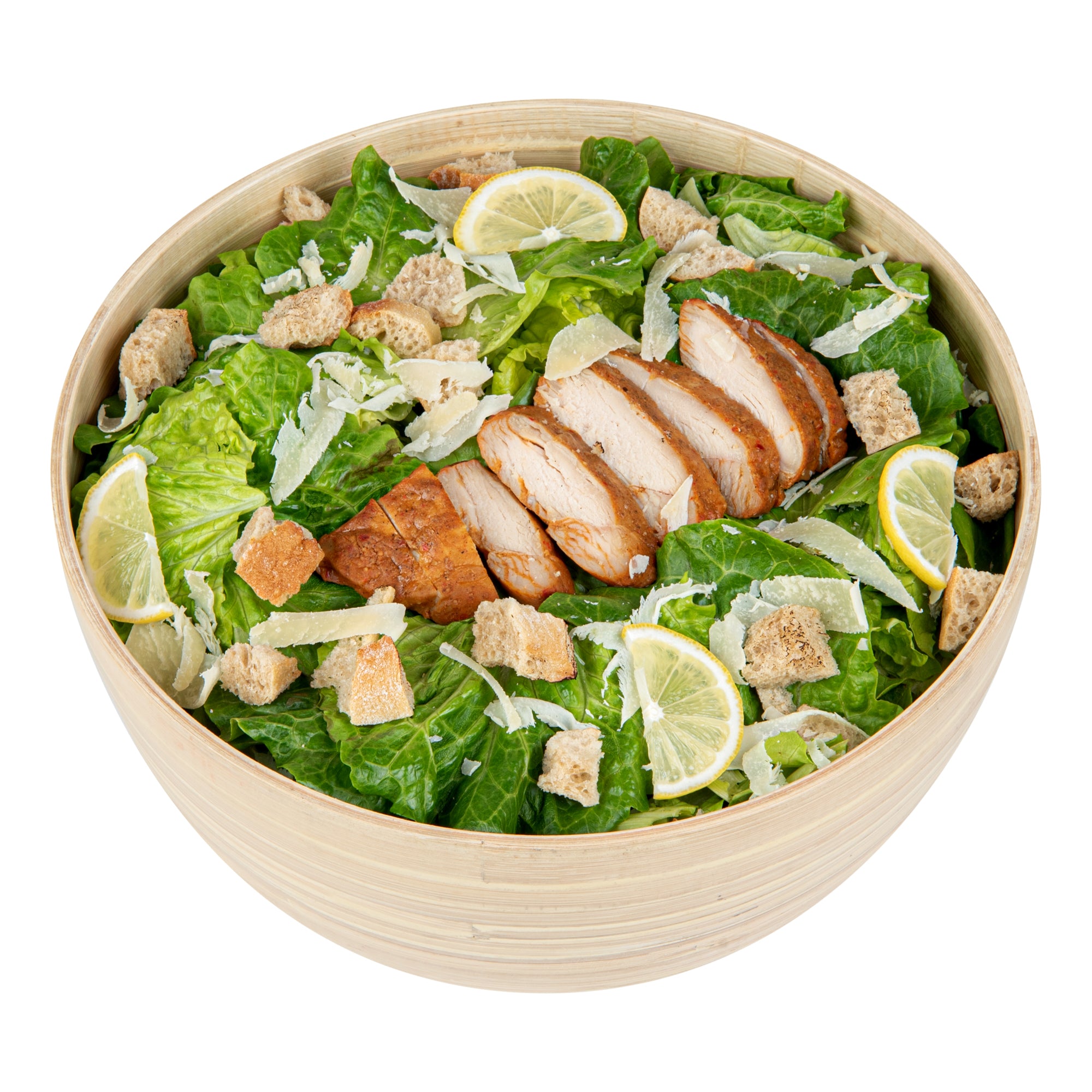 Bambuddha 30 oz Large Round Natural Spun Bamboo Salad Bowl - 11 x 11 x 5.5 Inches - Eco-Friendly Serving Bowl for Salads, Pasta, Fruits & Party Dishes - 1 Count Box