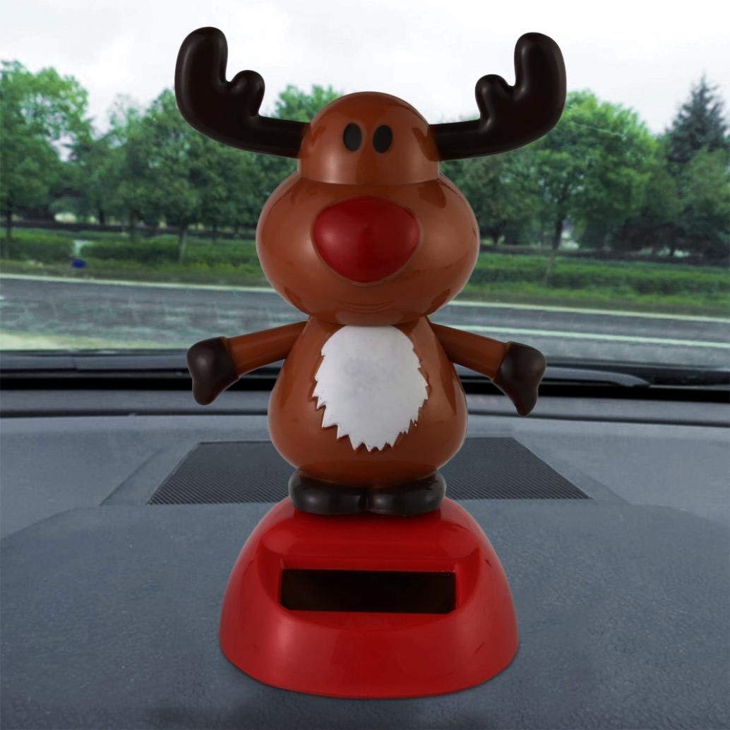 Solar Powered Dancing Christmas Bobble Head Toy - Animated Swinging Figure for Holiday Party Decor, Home Desk Ornament | Perfect for Christmas Gifts, Office Decorations & Festive Celebrations