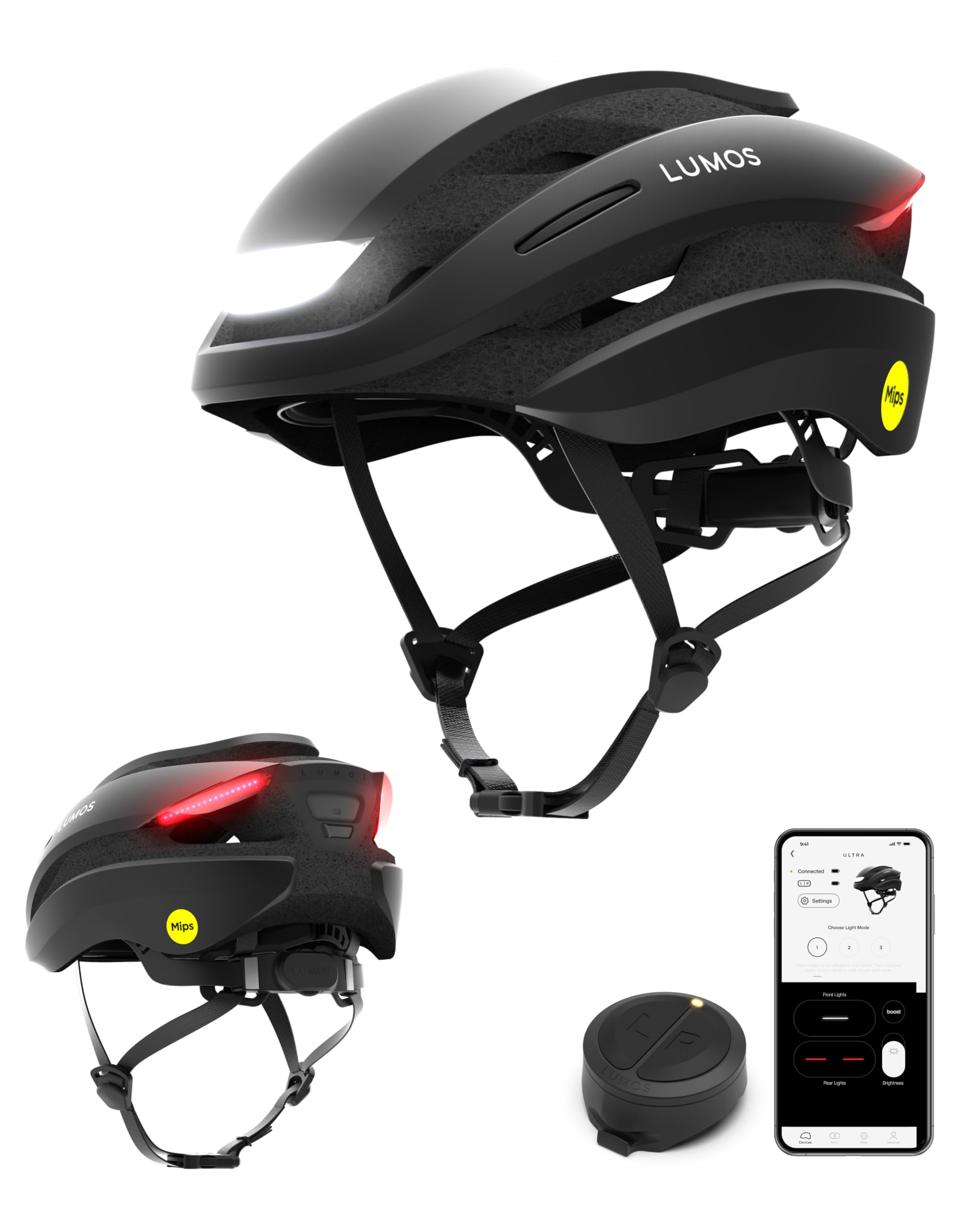 Lumos Ultra Smart Bike Helmet with Customizable LED Lights & Turn Signals - Lightweight Adult Cycling Helmet for Men & Women - Perfect for Commuting, Night Riding & Urban Cycling Safety