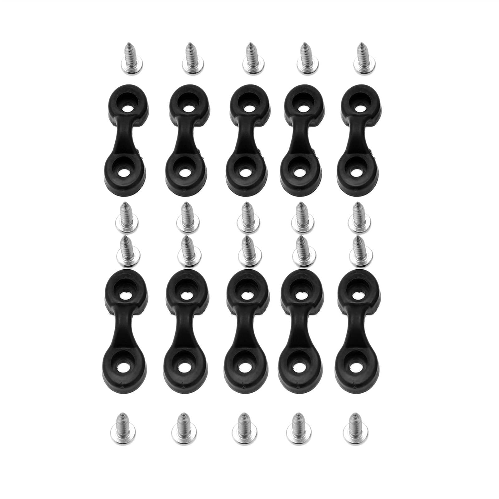 10Pcs Nylon Kayak Bungee Deck Loops with Screws - Boat Canoe Rigging Kit for Water Sports