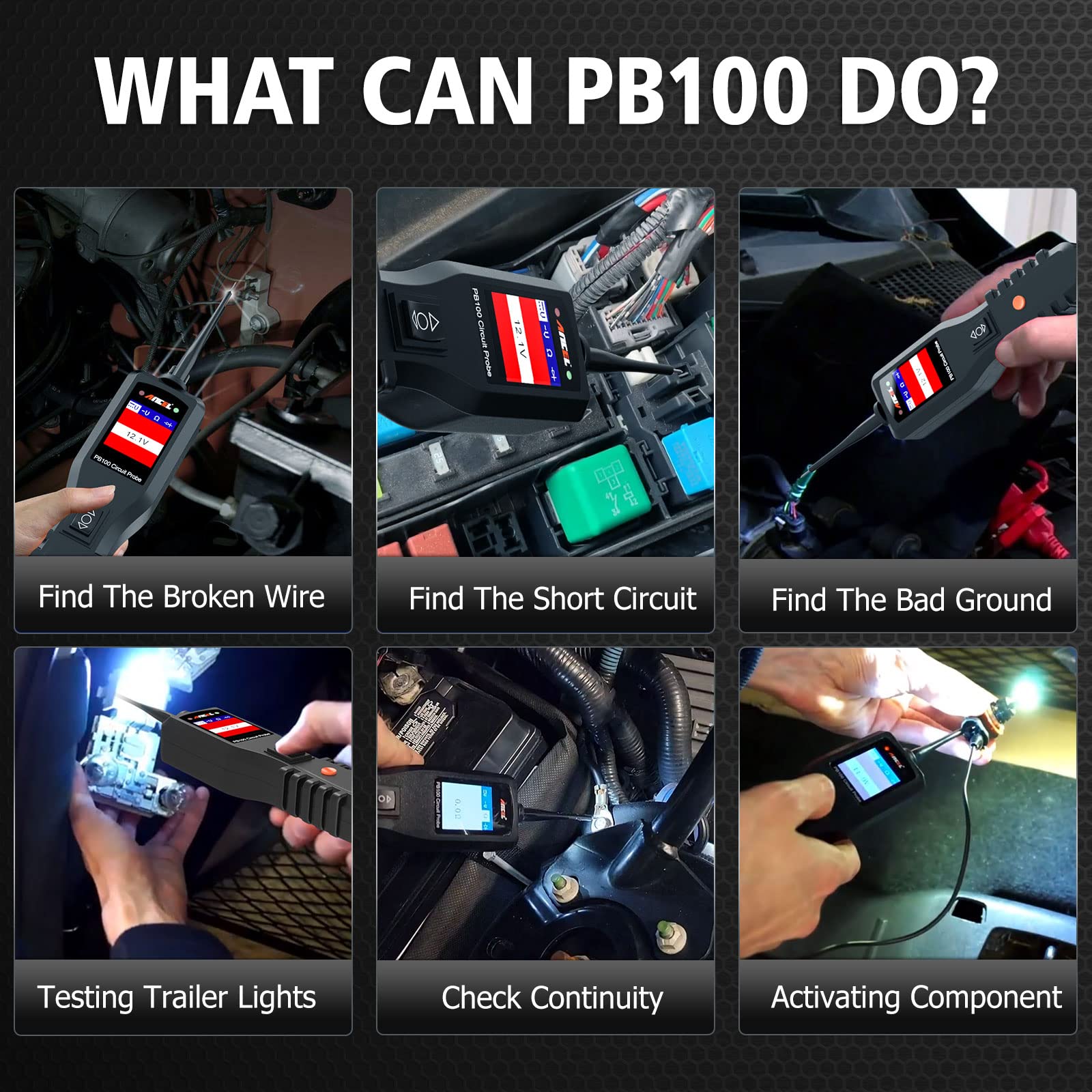 ANCEL PB100 Automotive Power Circuit Probe Tester & BD300 Bluetooth OBD1 OBD2 Scanner - Professional Diagnostic Scan Tool for Car, Truck, SUV - Read & Clear Engine Fault Codes - Perfect for DIY Mechanics & Auto Repair Shops