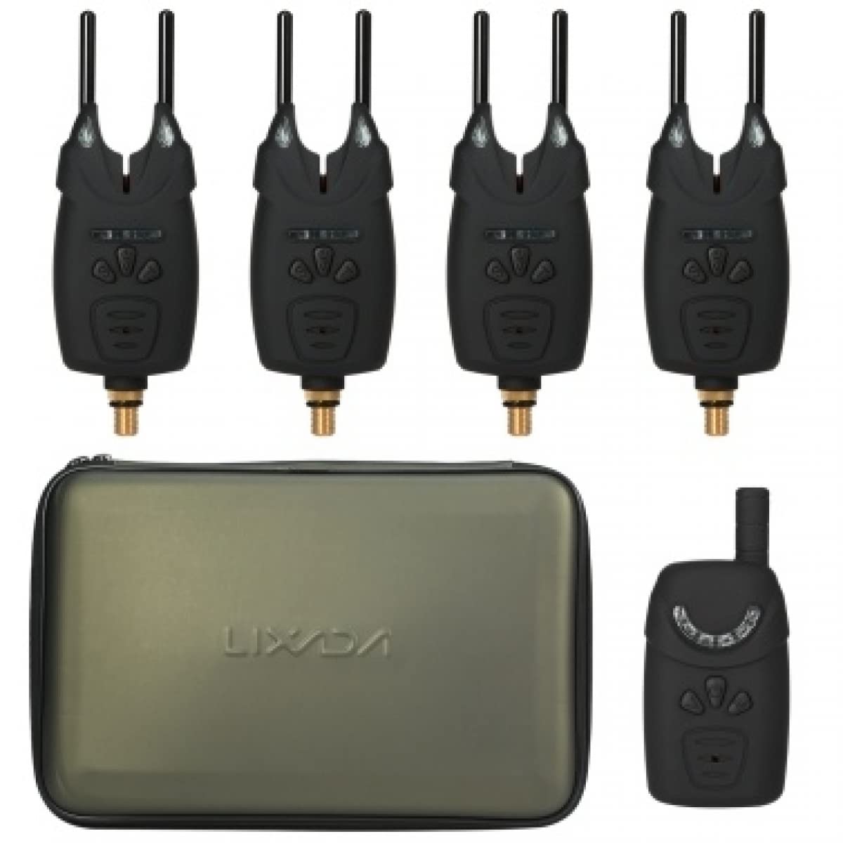 Wireless LED Fishing Bite Alarm Kit with Digital Receiver & Sound Alert - Portable Electronic Fishing Alarm with Carrying Case for Night Fishing & Carp Angling