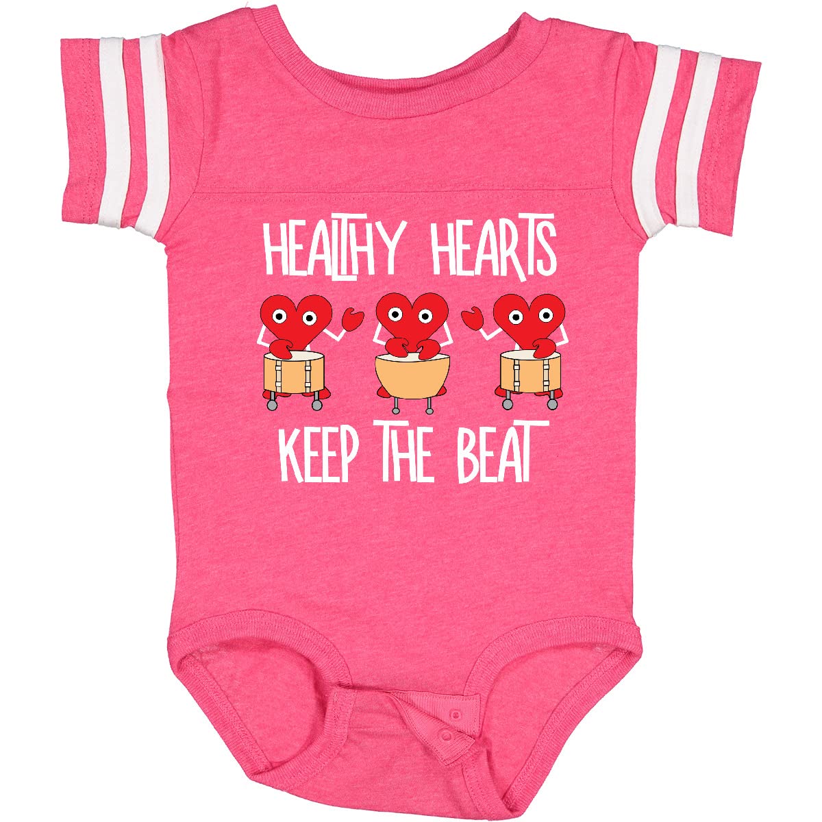 Inktastic Healthy Hearts White Text Baby Bodysuit - Cute Infant Onesie for Newborns & Toddlers - Perfect for Valentine's Day, Family Photos & Everyday Wear