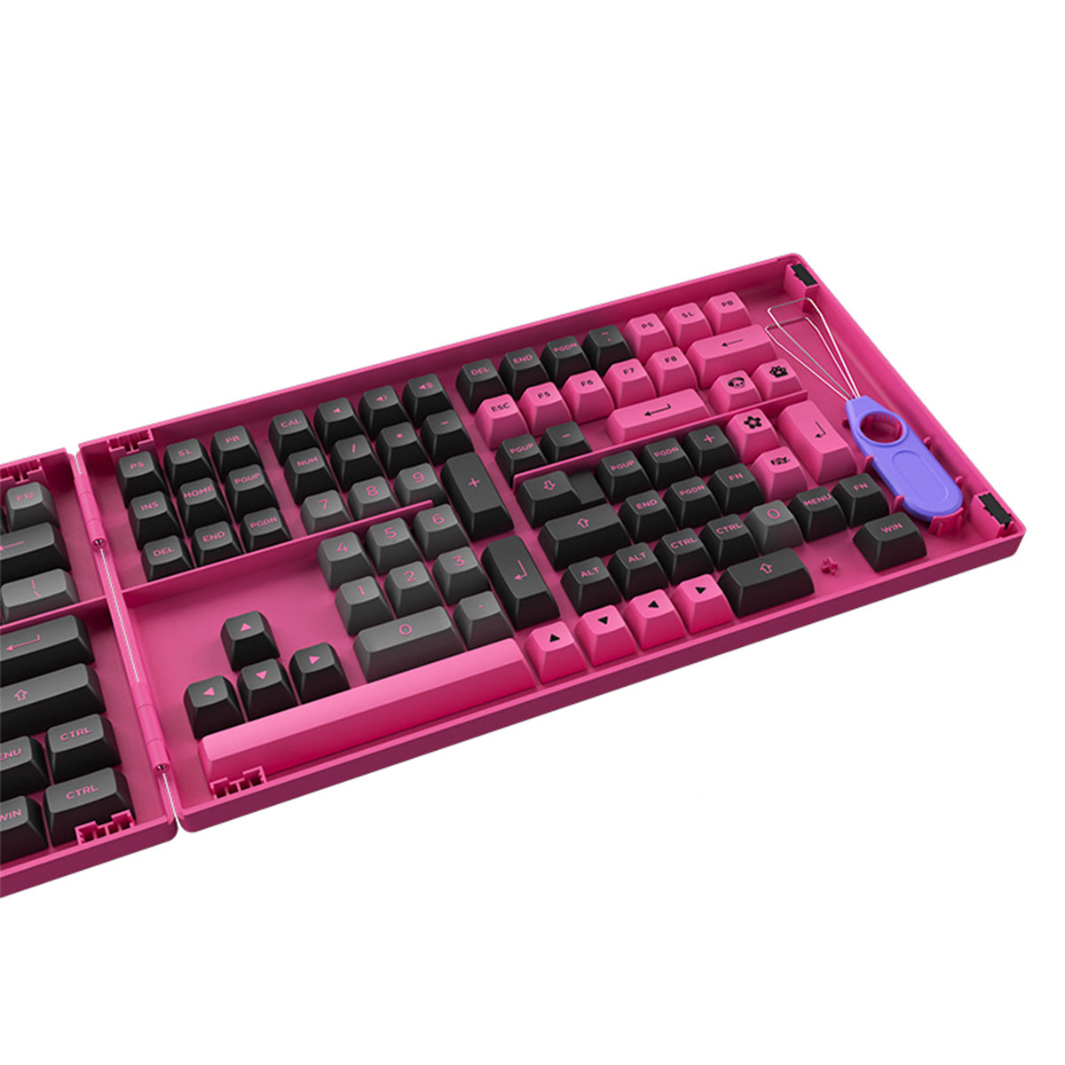 Akko Black and Rose Fullset PBT Doubleshot ASA Profile 197 pcs Keycaps - Premium Mechanical Keyboard Keycap Set for Gaming, Typing & Custom Builds
