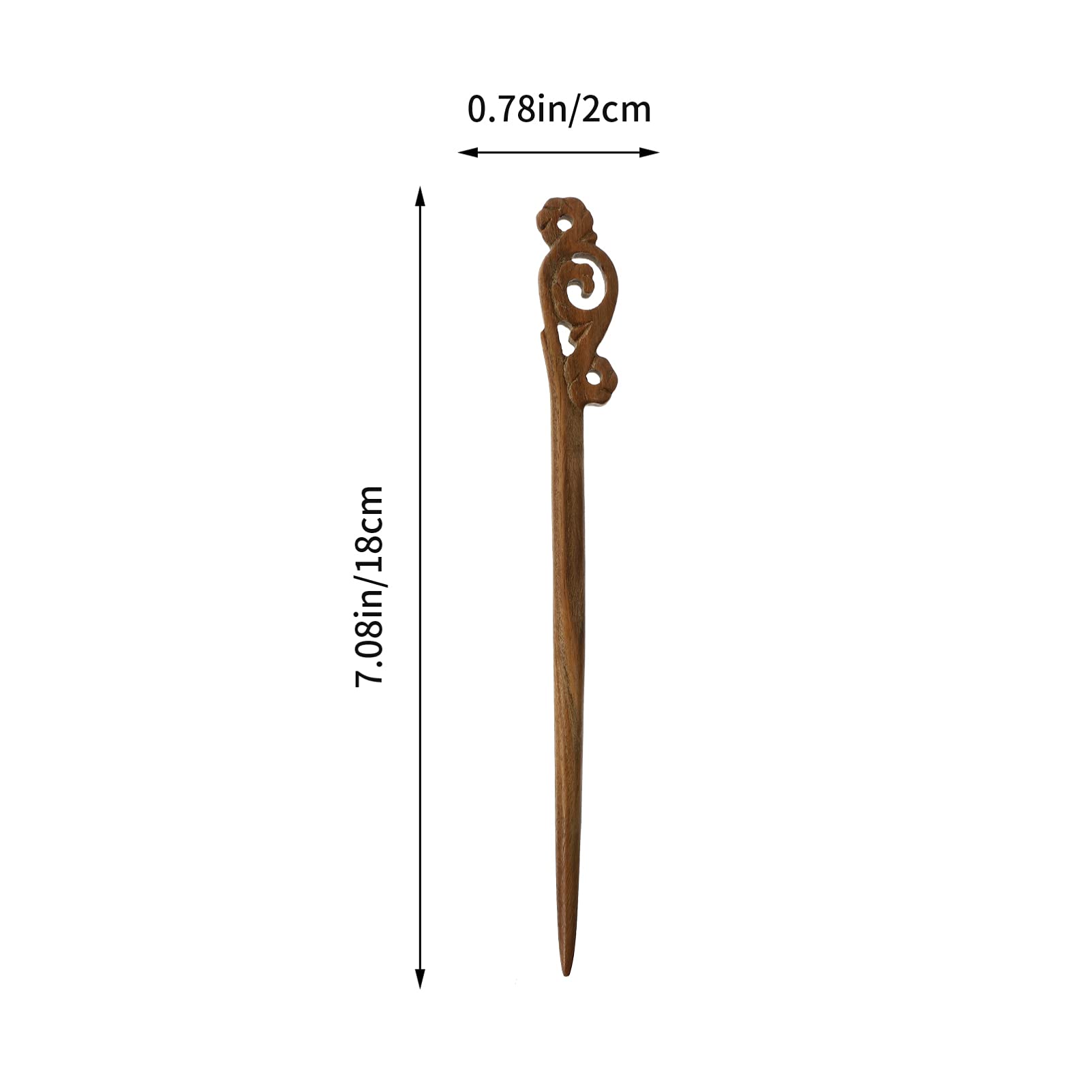 Healifty Sandalwood Hair Sticks - Japanese & Chinese Style Hair Chopsticks for Women, Wooden Hairpin Headdress Accessories (Dark Red) - Perfect for Bun, Updo & Traditional Hairstyles