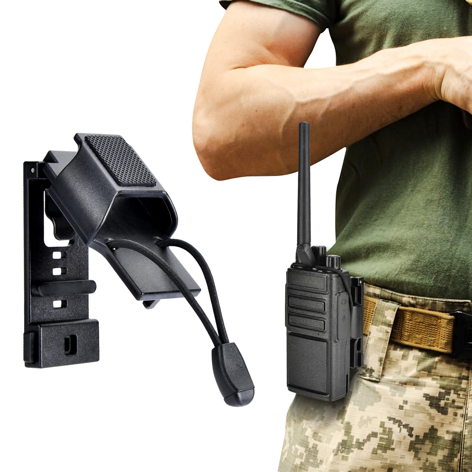 Tactical Radio Holster for Duty Belt - Secure Walkie Talkie Holder for Motorola, BaoFeng, Midland & Hytera Radios - Police & Law Enforcement Accessories - Perfect for Patrol, Security & Emergency Response Teams
