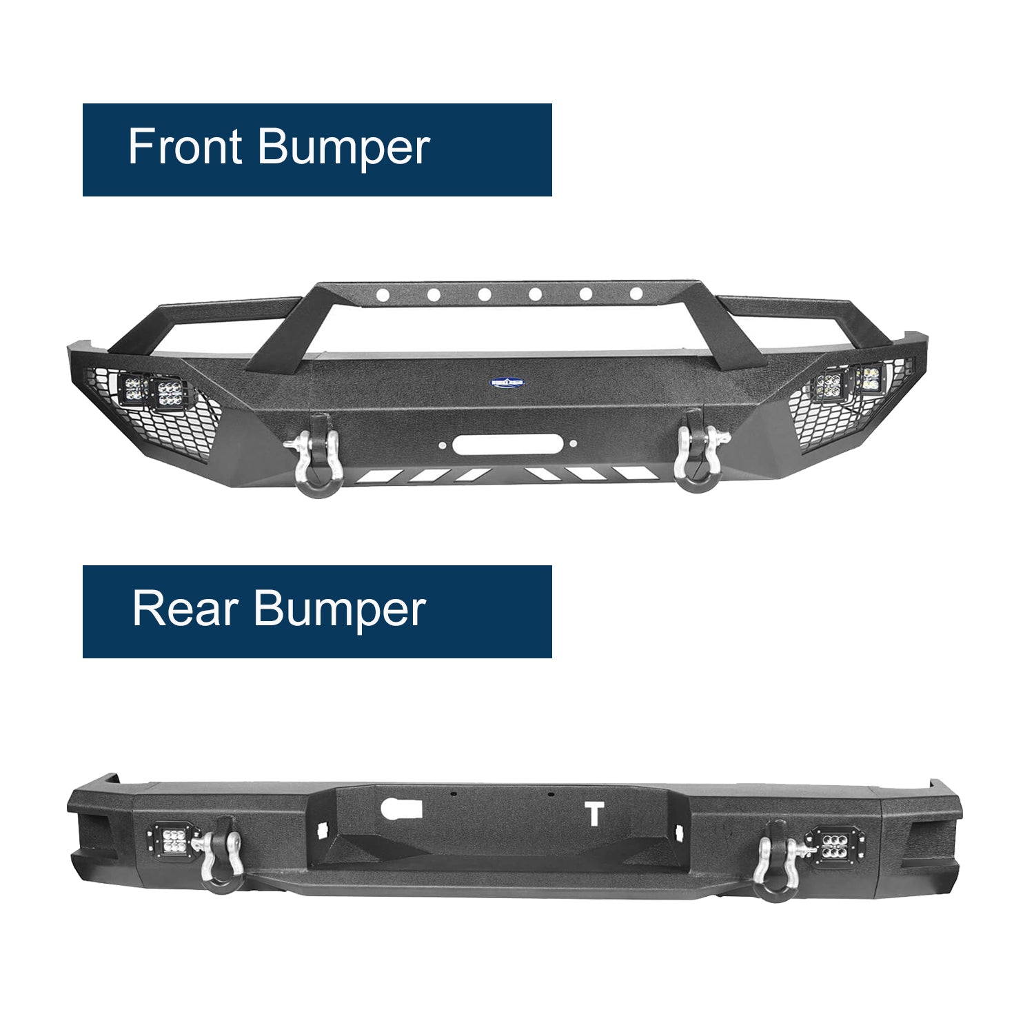 Full Width Front & Rear Bumper for 2014-2021 Toyota Tundra - Heavy Duty Off-Road Protection | Perfect for Truck Upgrades & Off-Road Adventures