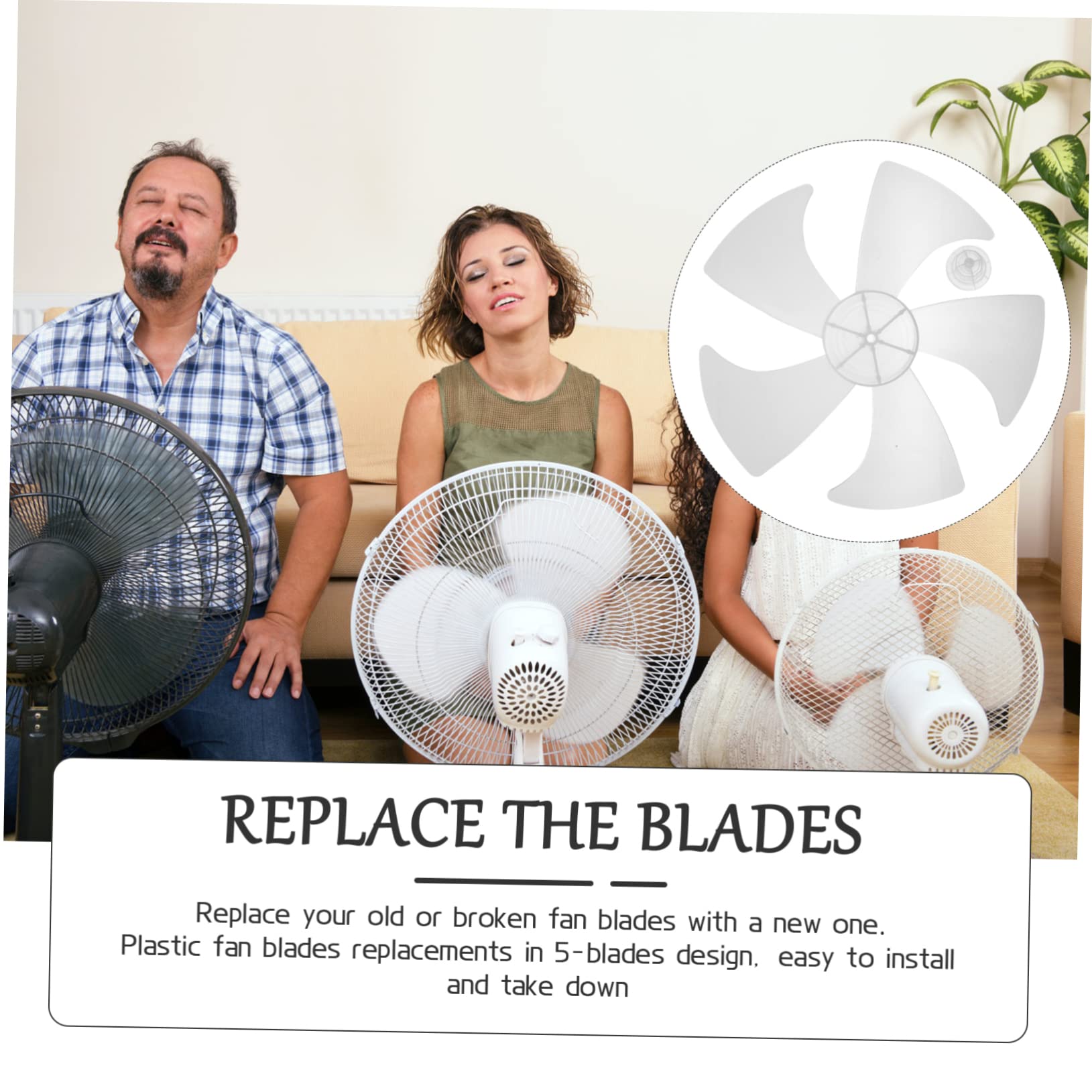 DOITOOL 14-Inch Universal Replacement Fan Blades for Floor & Table Fans - Durable Plastic Pedestal Fan Blades - Electric Fan Leaves Supply - Perfect for Home, Office, and Outdoor Cooling