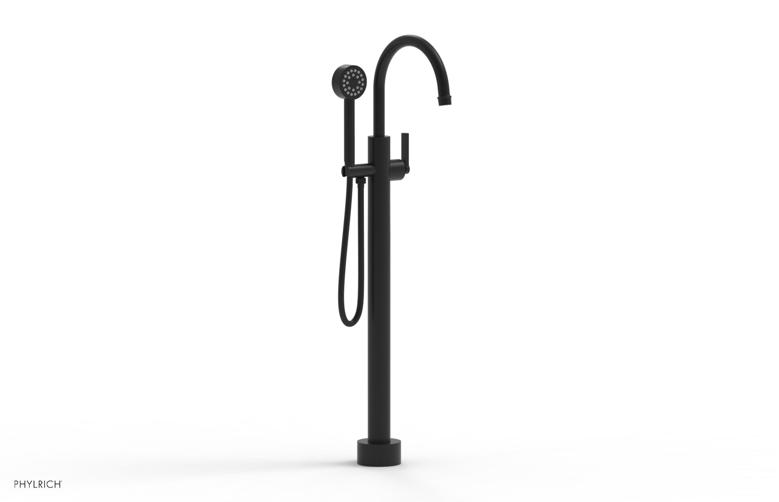 HEX MODERN Tall Floor Mount Tub Filler with Lever Handle & Hand Shower - Model 501 47 01 - Perfect for Luxury Bathroom Renovations & Spa-Like Showers