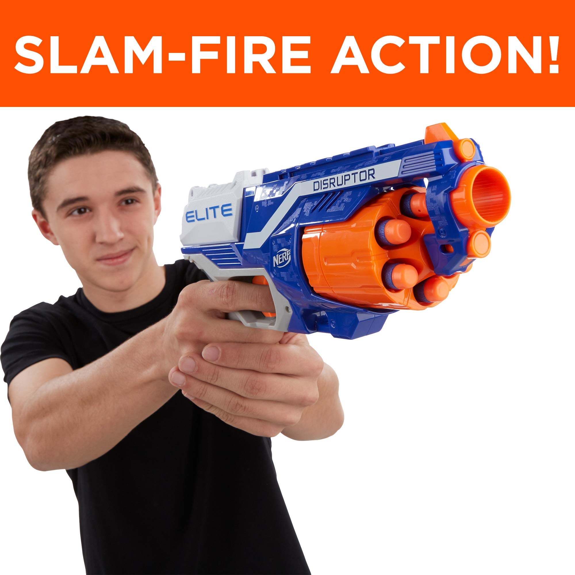 NERF Disruptor Elite Blaster with 6 Official Nerf Elite Darts - High-Performance Foam Dart Blaster for Outdoor Games, Target Practice & Nerf Battles (Ages 8+)
