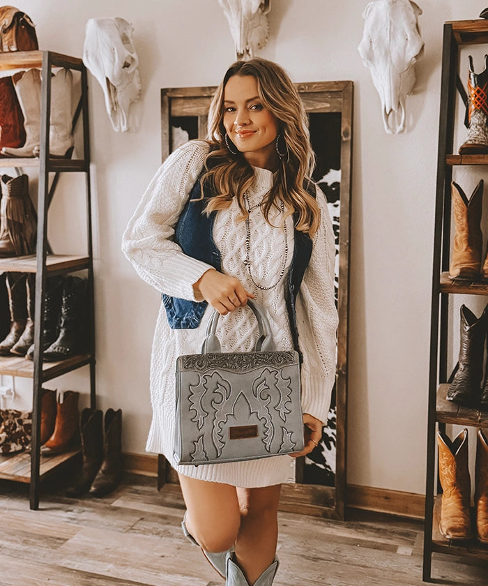 Wrangler Women's Boot Scroll Crossbody Purse Set - Western Style Leather Handbag for Everyday Use, Travel & Country Music Festivals
