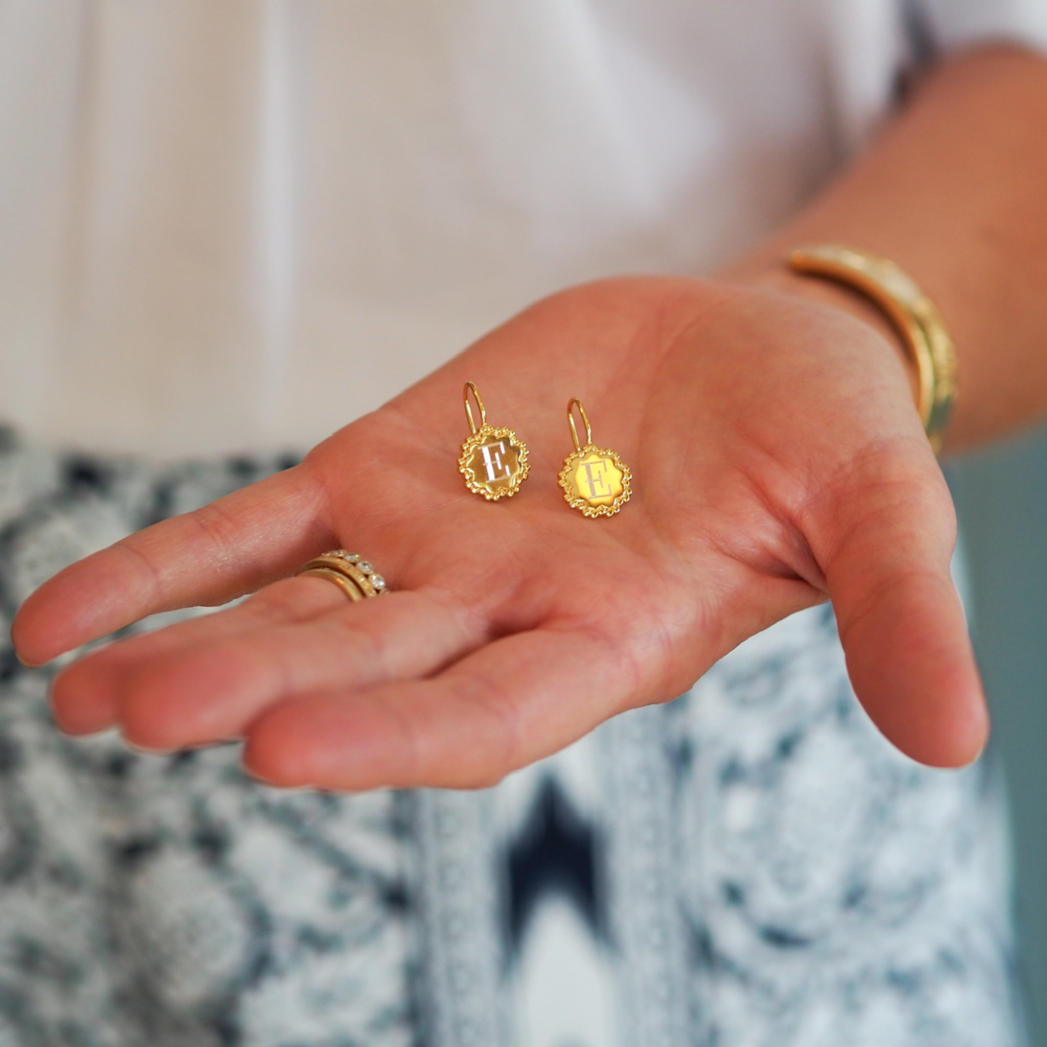 Goldbug Collection Scalloped Drop Earrings - Elegant Dangling Jewelry for Women, Perfect for Weddings, Parties & Special Occasions