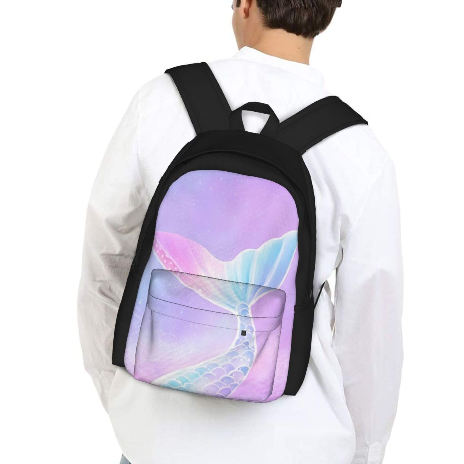 Delerain 17 Inch Mermaid Tail Backpack for School & Travel - Lightweight Laptop Book Bag for Teens Boys & Girls (1st-6th Grade) - Perfect for Daily Use, Classes & Weekend Adventures