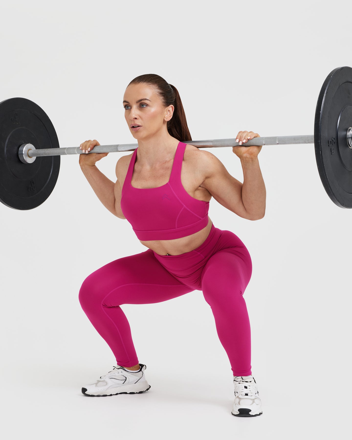 Timeless Wide Strap Sports Bra for Women - High Support Workout Bra in Fuchsia Pink | Yoga, Running, Gym & Activewear