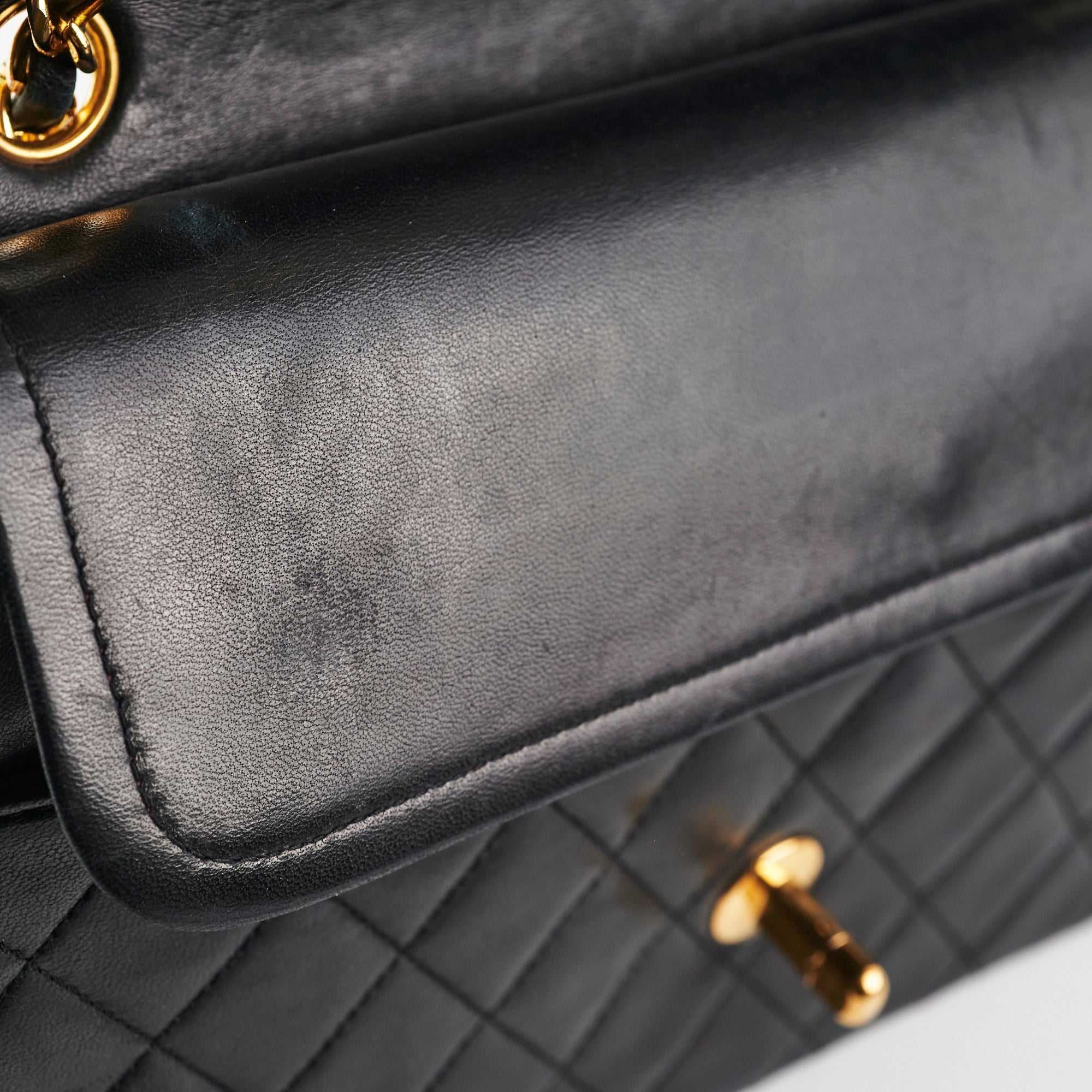 Vintage Chanel Quilted Lambskin Medium/Large Black Handbag with 24K Gold Hardware - Classic Luxury Crossbody Bag for Women, Perfect for Date Night & Special Occasions