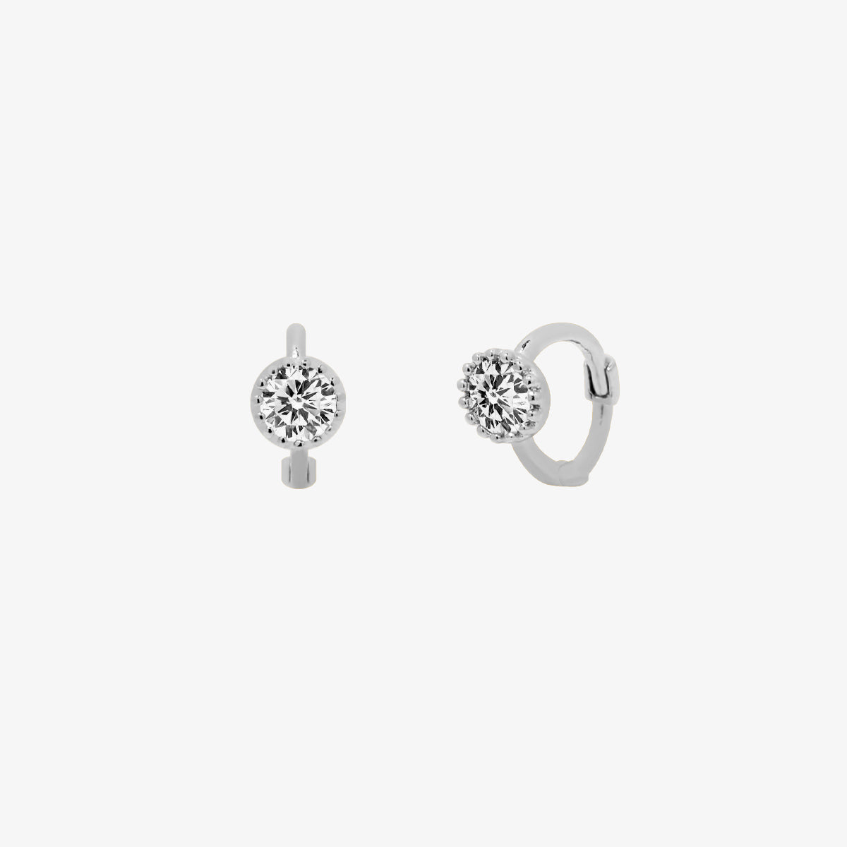 Circle Cubic Huggie Earrings - Sterling Silver Small Hoop Earrings for Women, Minimalist Everyday Jewelry Gift | Perfect for Work, Date Night & Casual Outfits