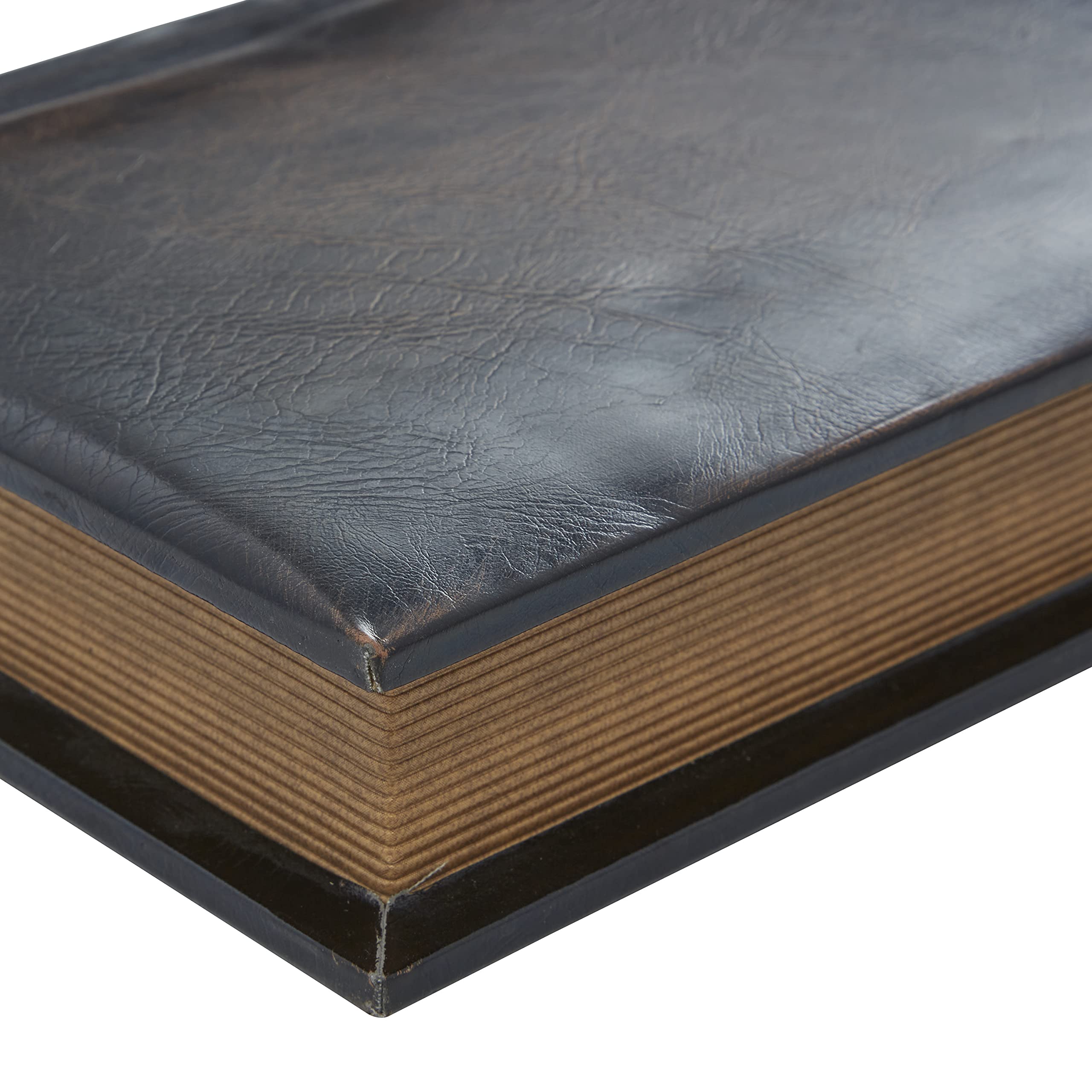 Deco 79 Set of 3 Wooden Decorative Book-Shaped Storage Boxes with Faux Leather Detailing - 13