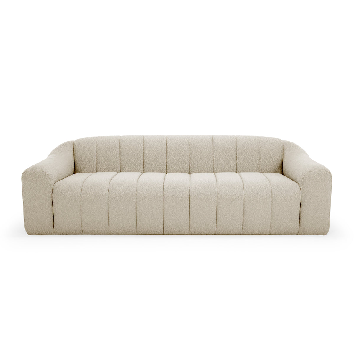 Camille Boucle 3-Seater Sofa - Modern Upholstered Living Room Couch for Small Spaces, Comfortable Fabric Sectional Sofa for Apartments and Cozy Homes