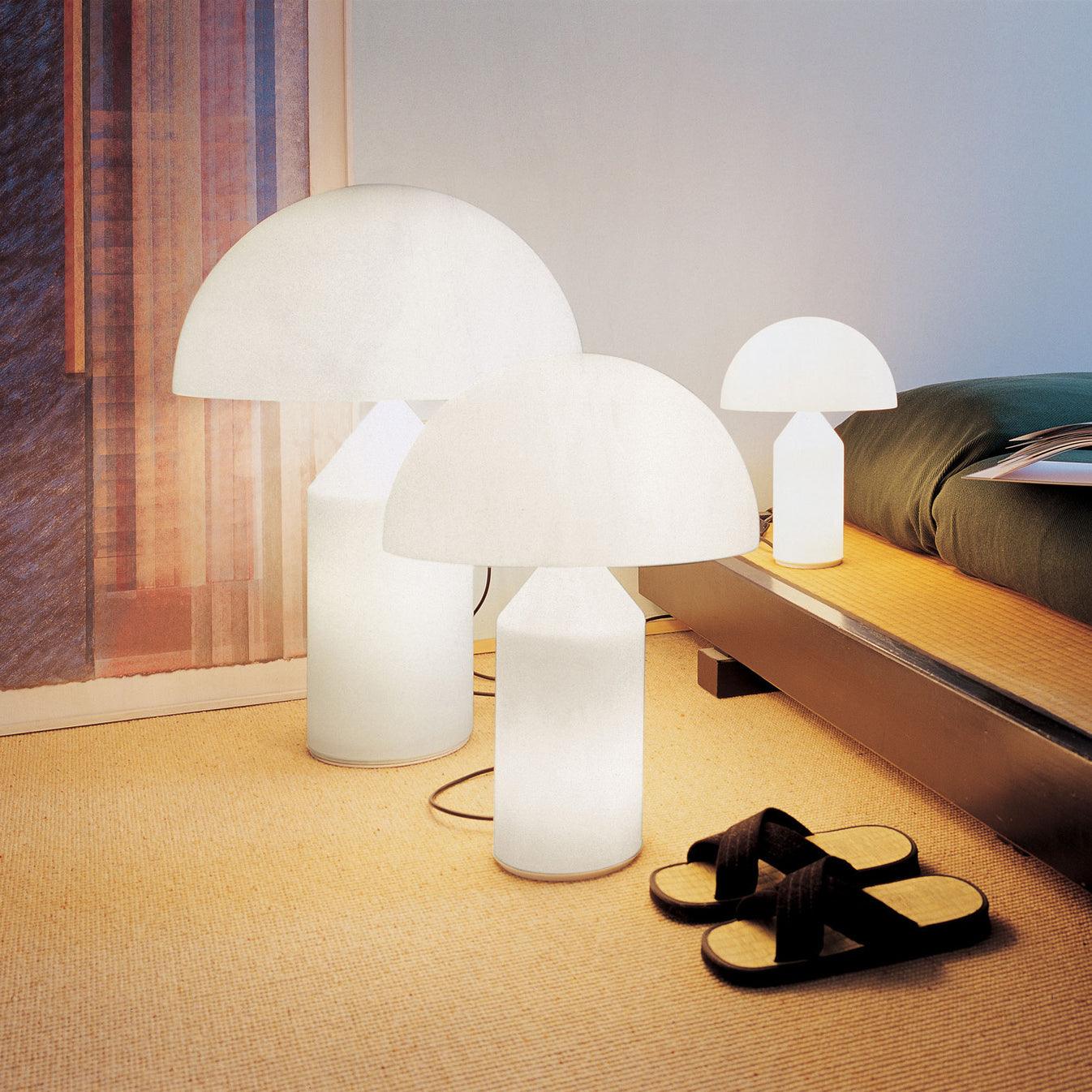 Atollo Glass Table Lamp - Modern LED Nightstand Lamp for Bedroom, Living Room & Office - Elegant Home Decor Lighting
