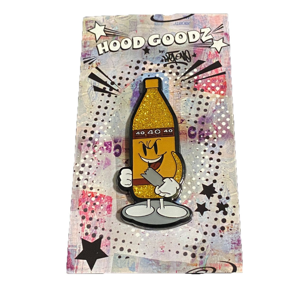 Forty Joe Hood Goodz 2 Inch Enamel Pin by Sket One - Vintage Streetwear Accessory for Jackets, Backpacks & Hat Pins - Collectible Hip Hop Badge for Urban Fashion
