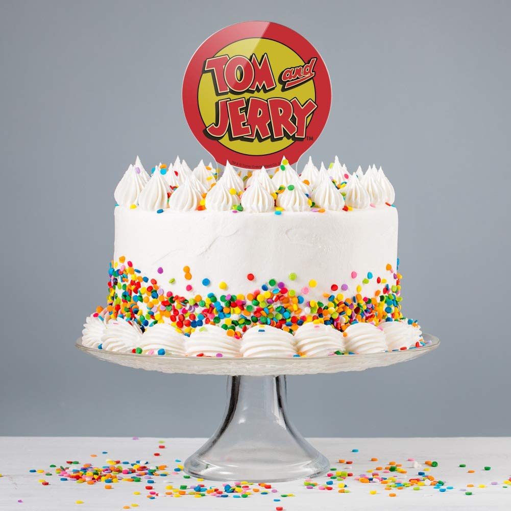 Tom and Jerry Acrylic Cake Topper - Custom Wedding, Anniversary, Birthday & Graduation Party Decorations - Perfect for Dessert Table Centerpieces and Cake Decorating