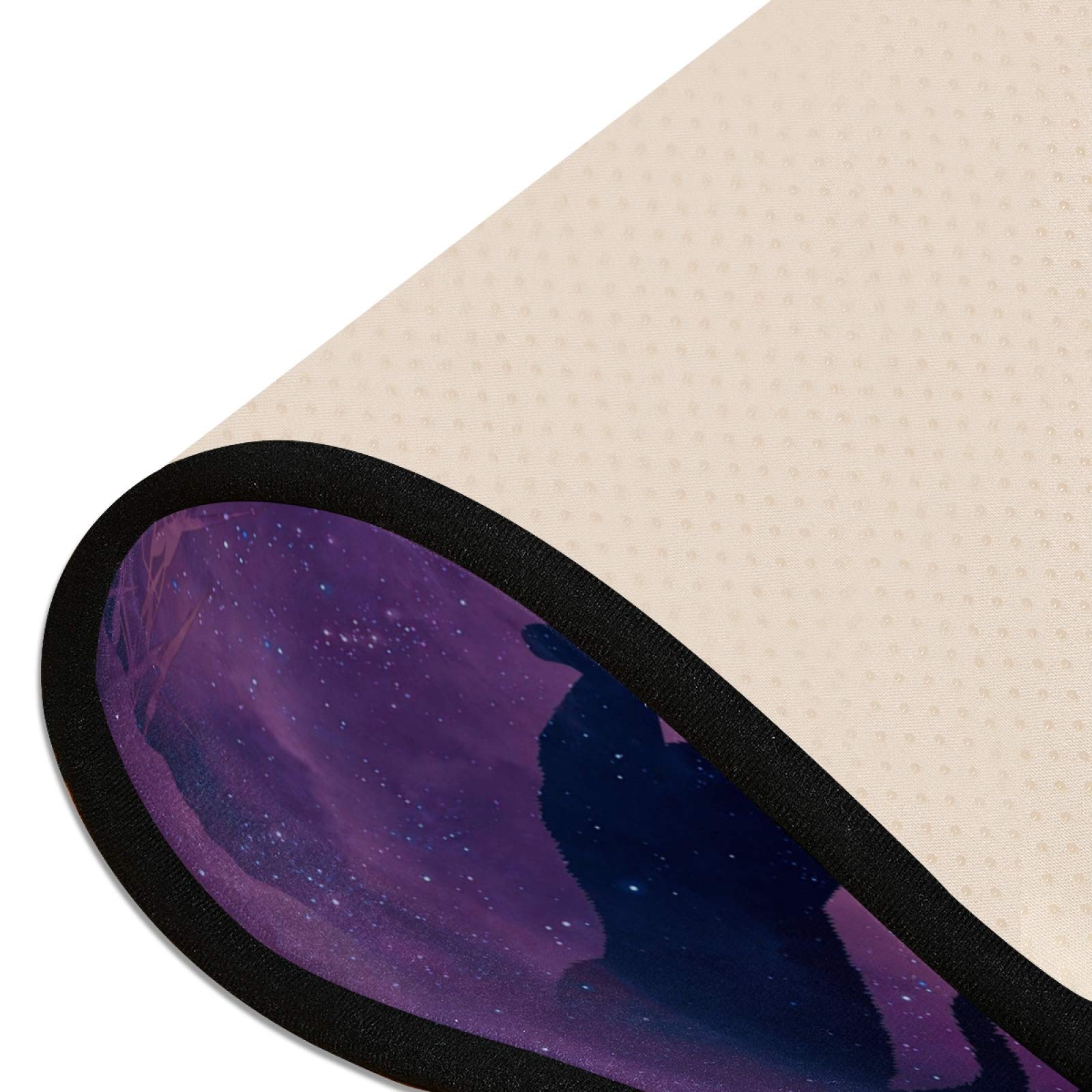 Non-Slip Cat Butterfly Starry Sky Galaxy Runner Rug 2' x 6' - Soft Kitchen Bathroom Carpet, Hallway Entry Doormat for Home Decor & Pet-Friendly Spaces