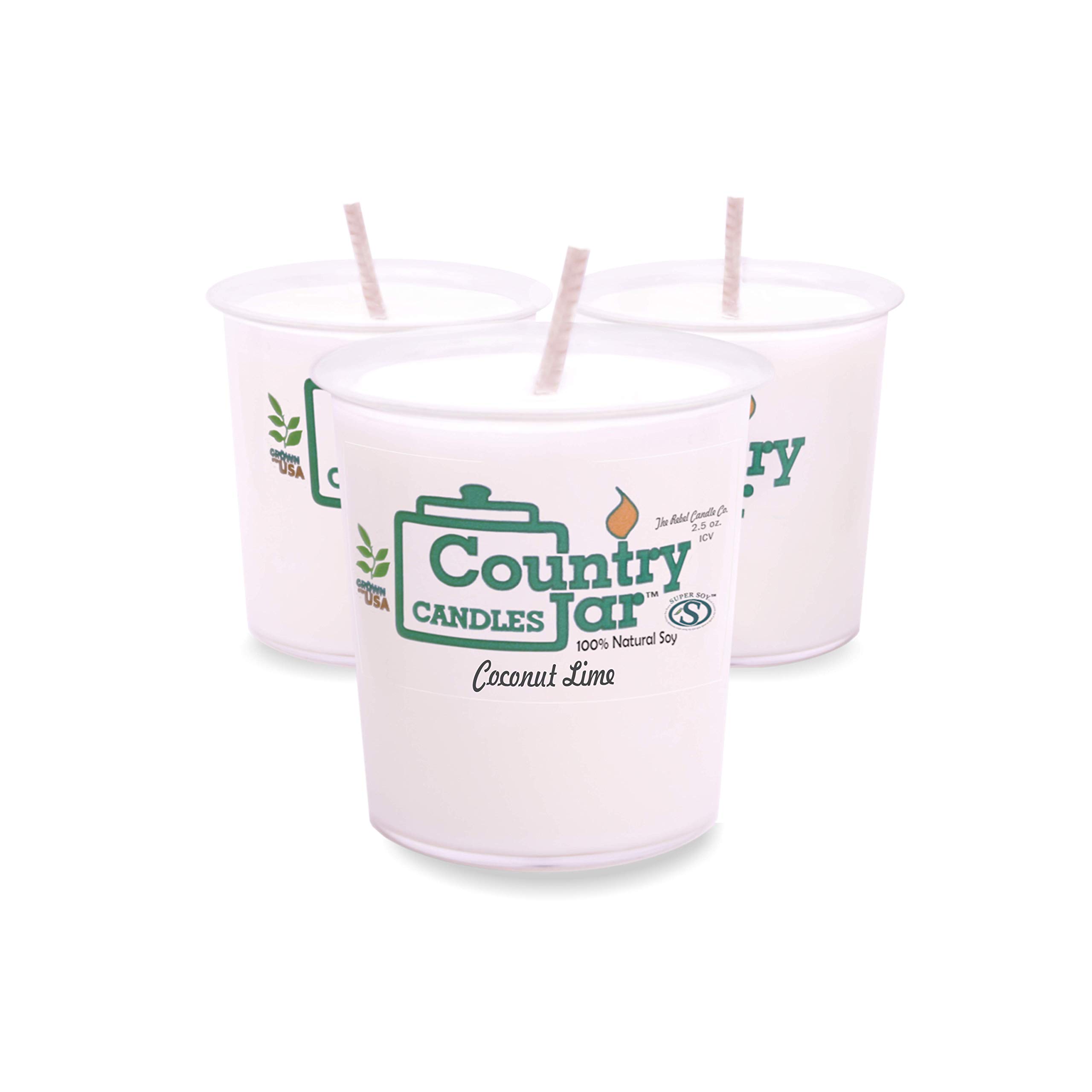 Country Jar Coriander & Tonka Soy Wax Votive Candles (3-Pack, 1.75oz Each) - Perfect for Home Decor, Romantic Dinners & Spa Relaxation