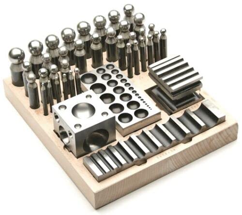 JTS Jewelry Dapping Set - 41 Piece Dapping Block & Punch Kit for Metal Forming, Jewelry Making & Metalsmithing | Perfect for DIY Jewelry, Metal Crafting & Professional Goldsmith Work