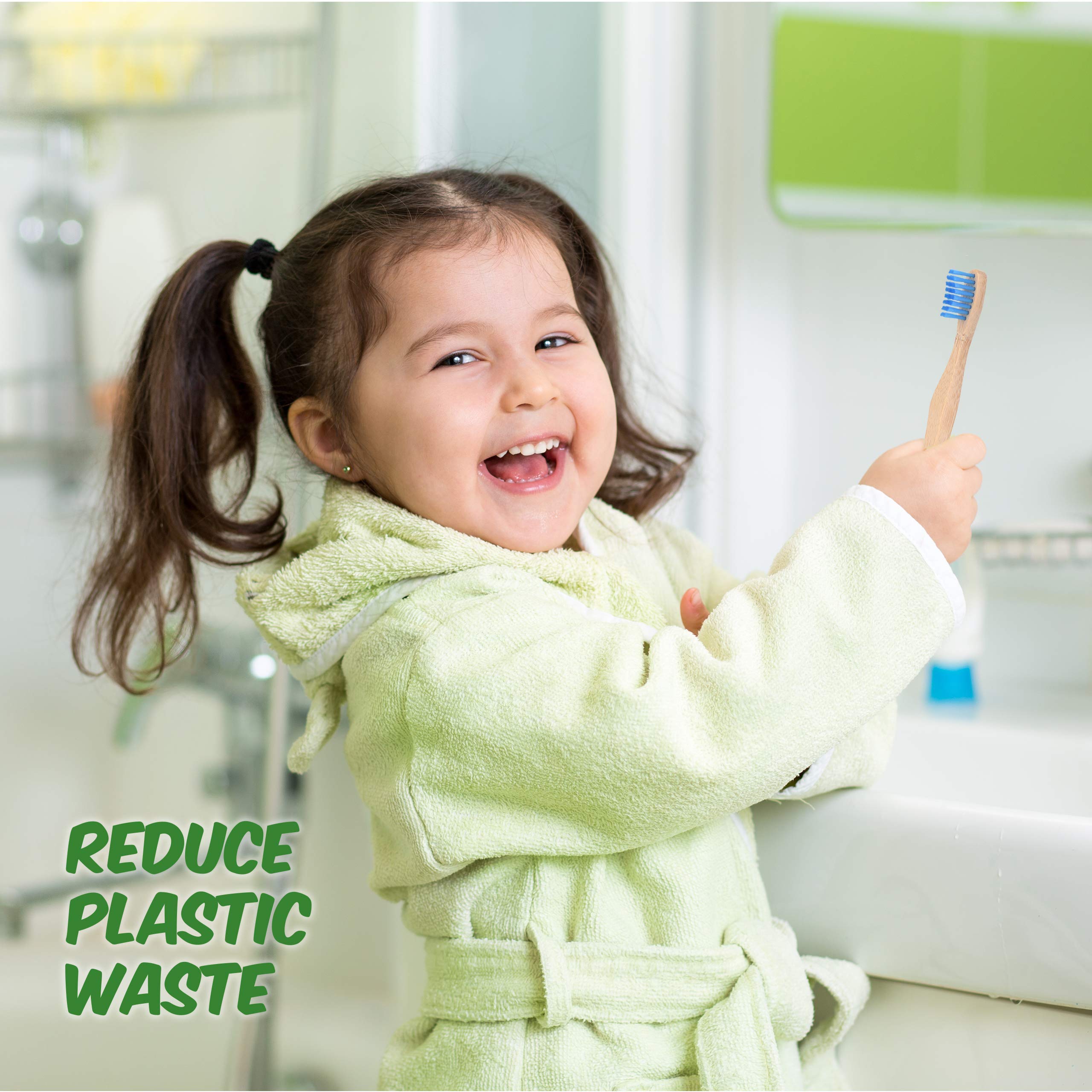 Eco-Friendly Kids Bamboo Toothbrushes 12 Pack | BPA-Free Soft Bristles | Biodegradable & Compostable Natural Bamboo Toothbrush Set | Perfect for Travel, School & Sustainable Family Dental Care