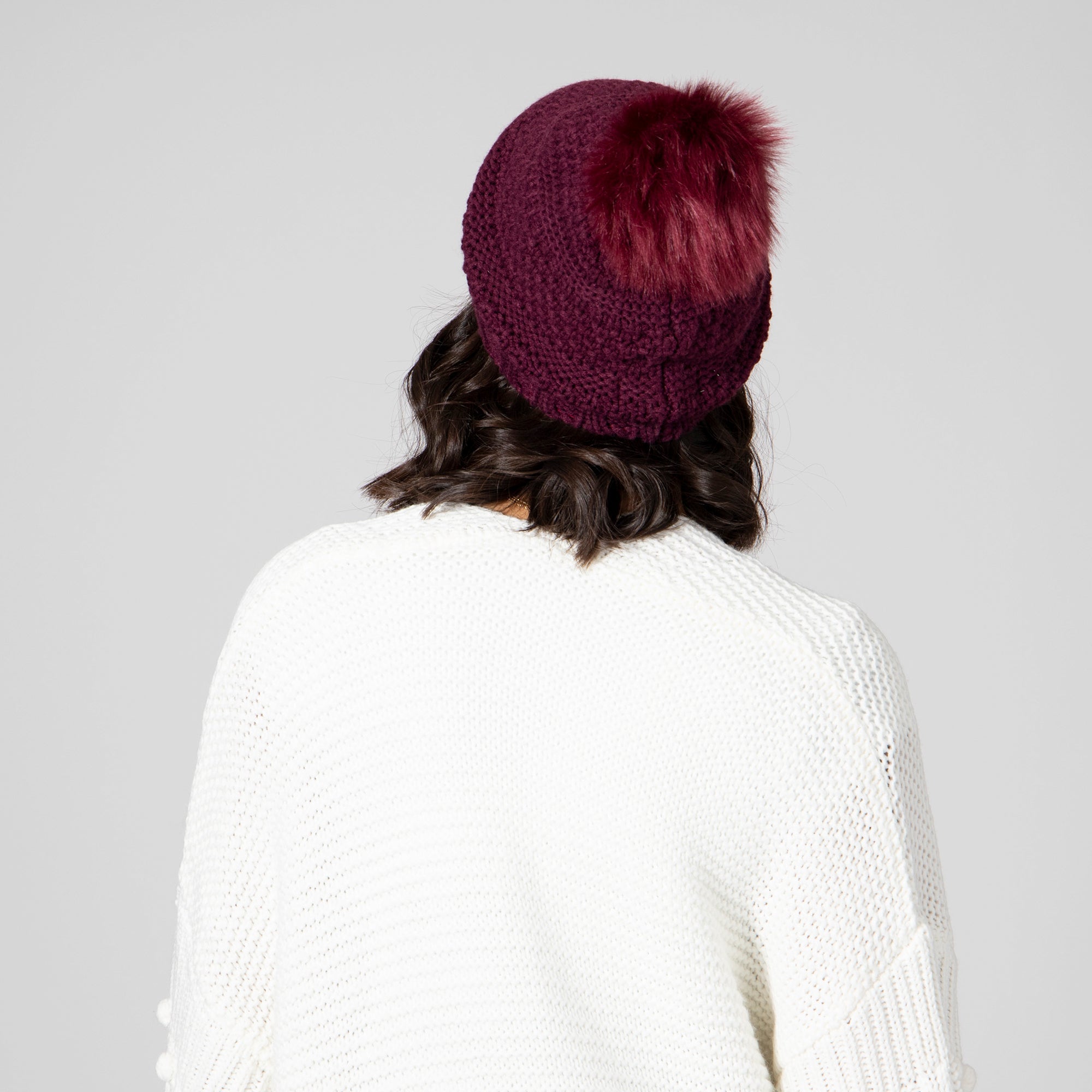 Women's Chunky Knit Beanie with Faux Fur Pom - Soft Winter Hat for Cold Weather, Outdoor Activities & Casual Style