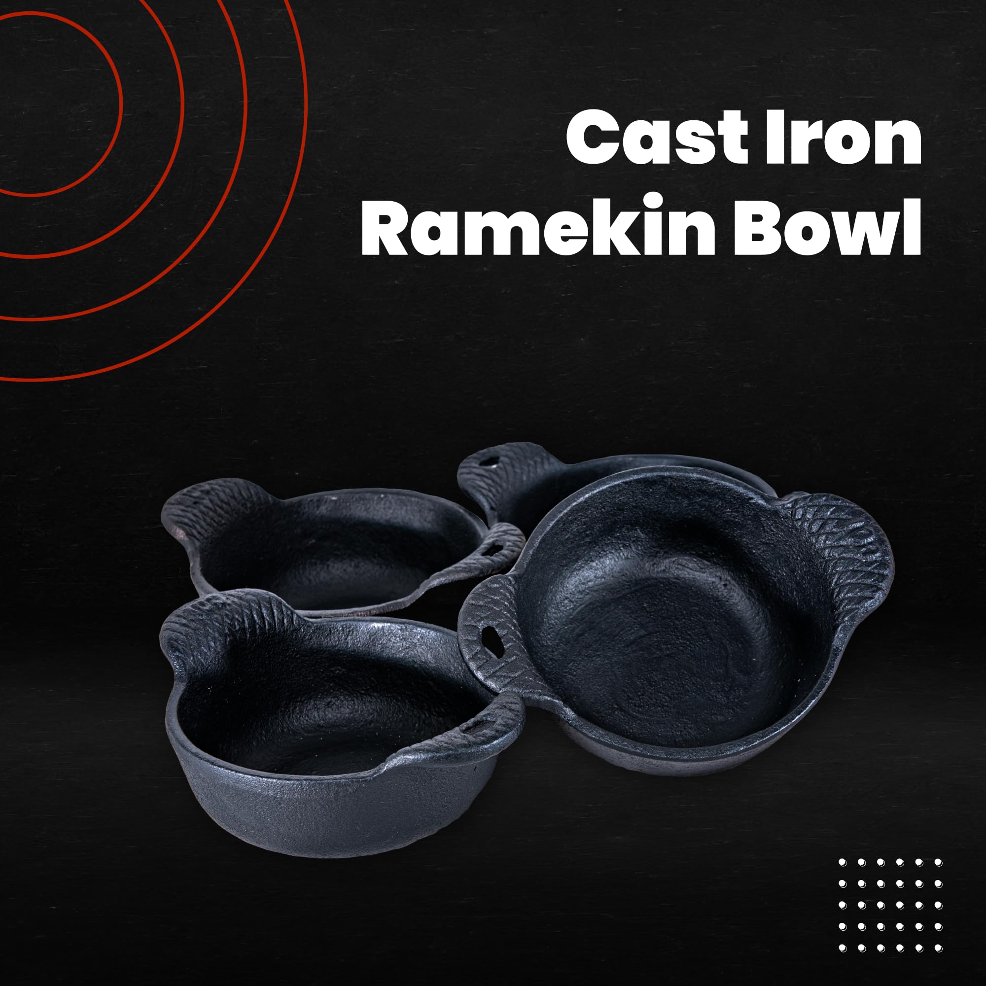 Mini Cast Iron Skillet Set of 4 - 12 Oz Capacity Non-Stick Pans for Baking, Cooking & Serving - Perfect for Cornbread, Eggs, Pies & Individual Desserts