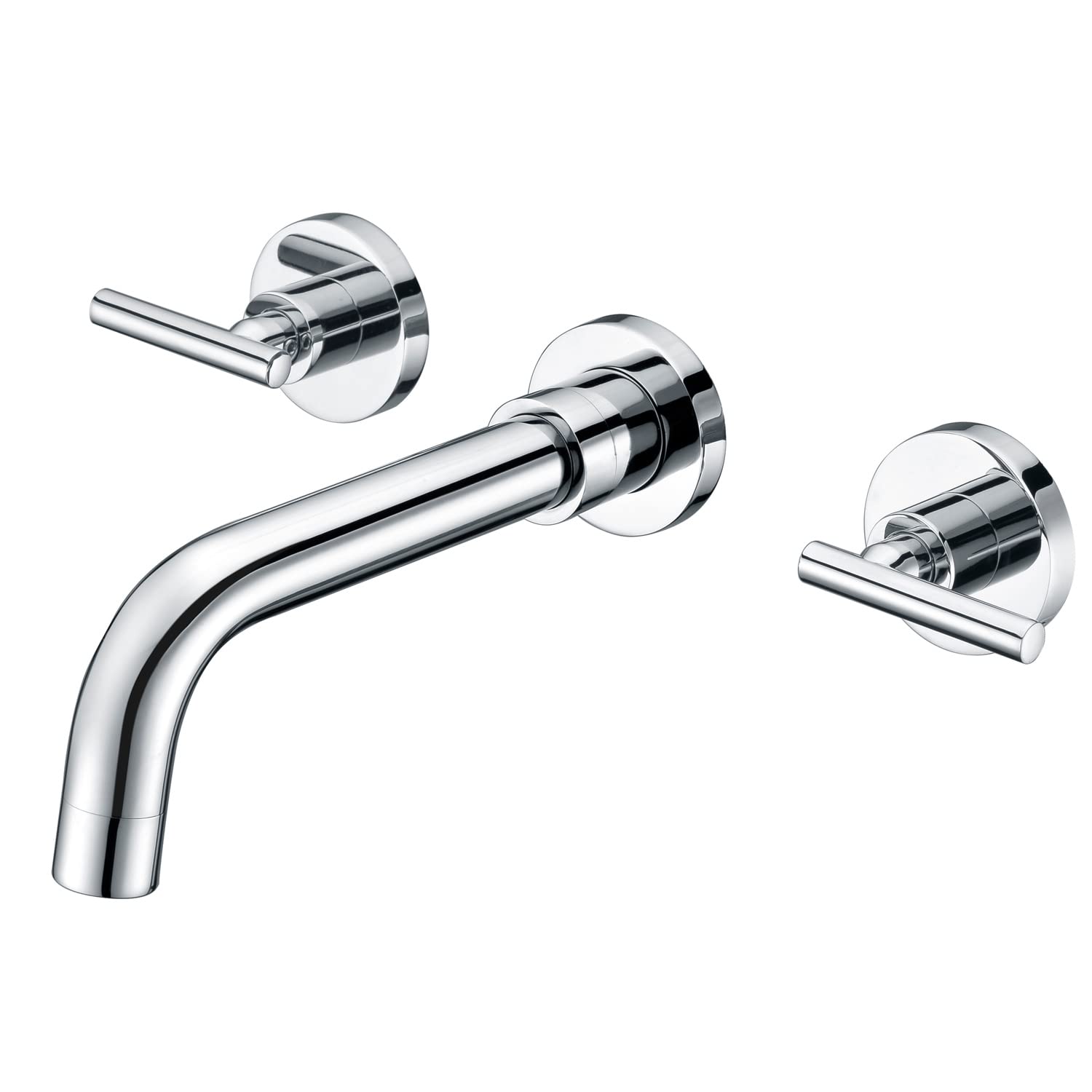 3 Hole Roman Tub Faucet S2148W-CH & Wall Mount Bathroom Sink Faucet S1393CI Set - Matte Black & Chrome Finish for Luxury Bathroom Renovation | Perfect for Spa, Master Bath, and Hotel Bathroom Upgrades