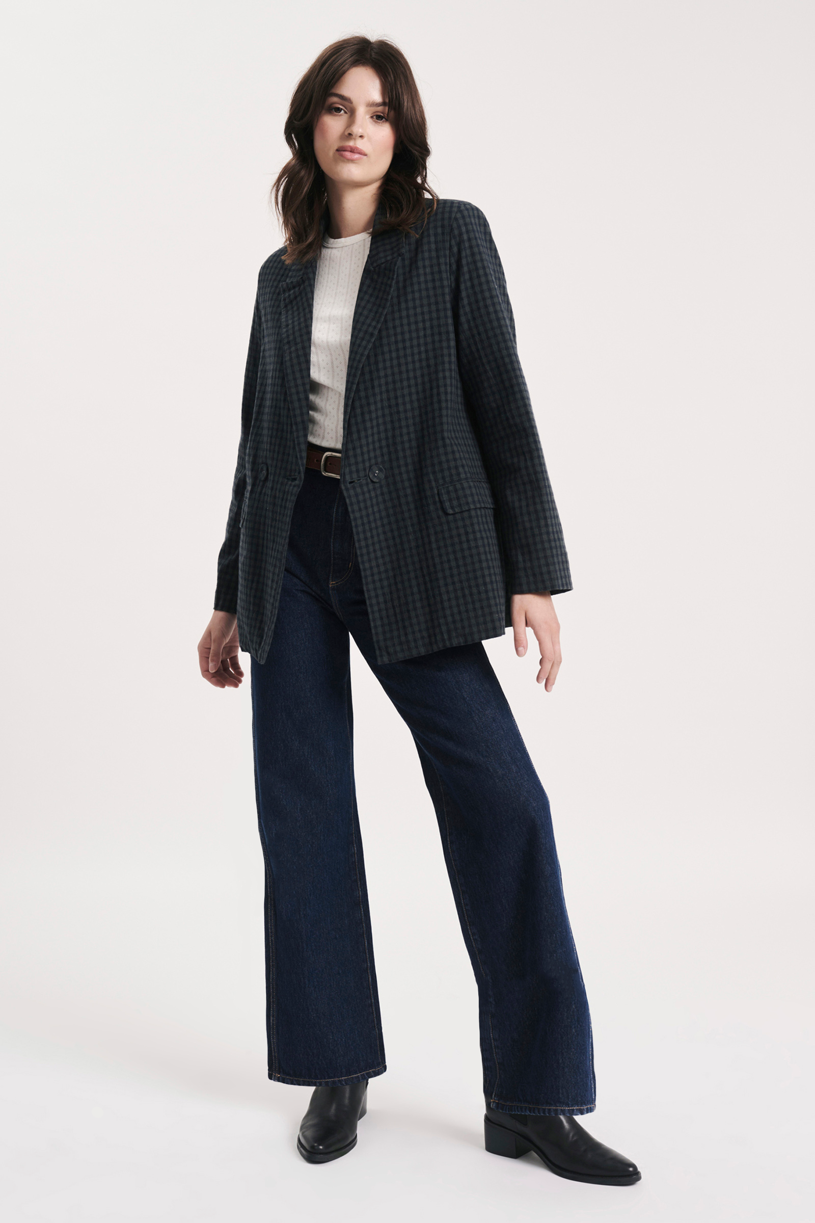 Heidi Dark Vintage Indigo High Rise Straight Leg Jeans for Women - Perfect for Casual Outfits, Date Nights & Everyday Wear