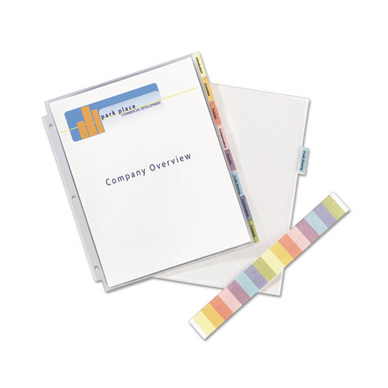 Big Tab Insertable Plastic Dividers - 8 Tab Letter Size, Multicolor File Folder Dividers for Office Organization, School Binders & Document Filing