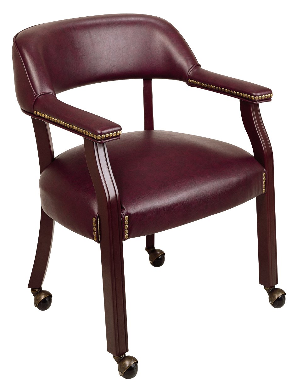 Office Star Traditional Guest Chair with Wrap Around Back and Casters - Ergonomic Office Seating for Comfortable Meetings & Waiting Areas